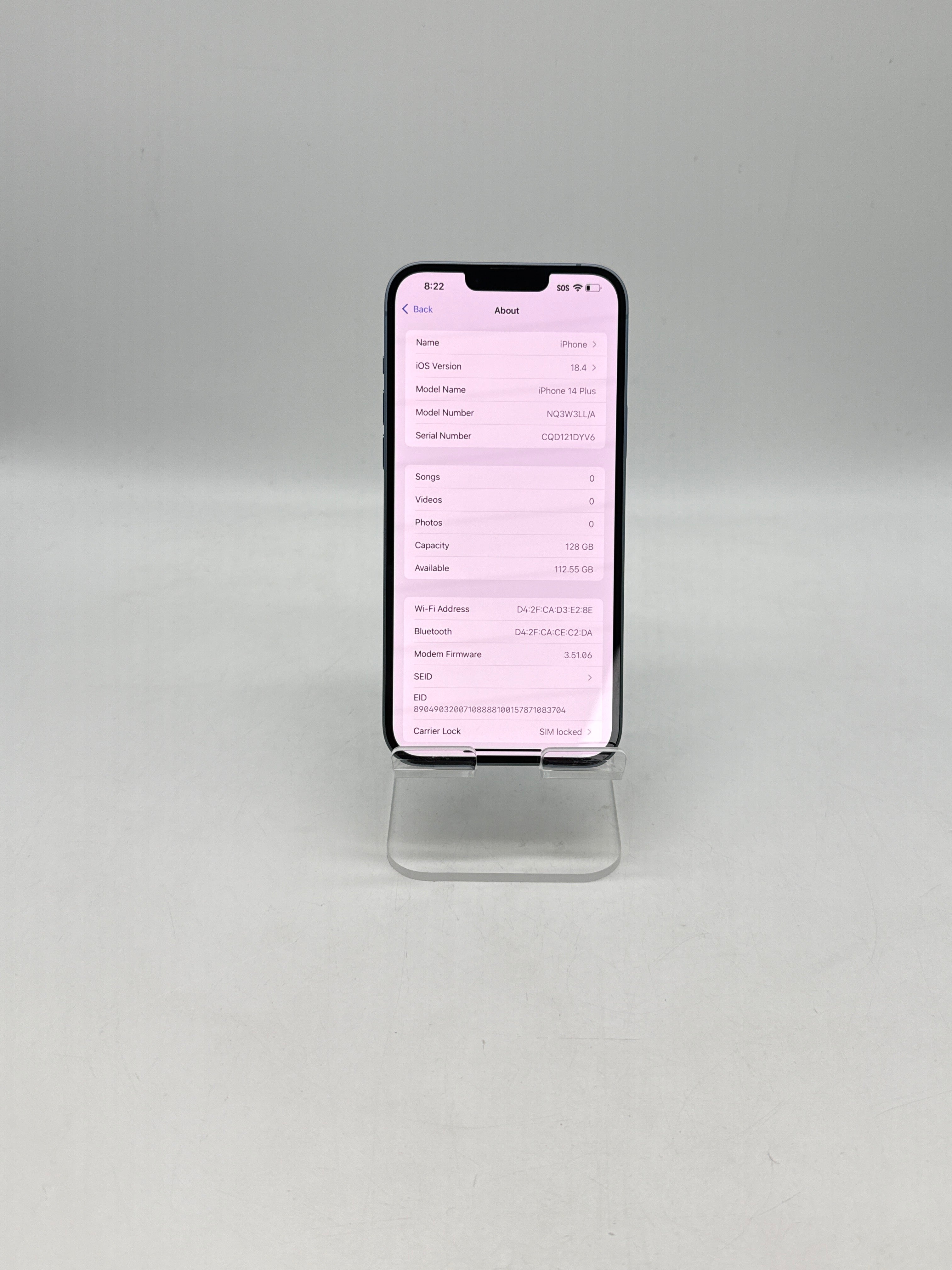 Apple iPhone 14 Plus A2632 128GB AT&T - Check ESN Cracked Back