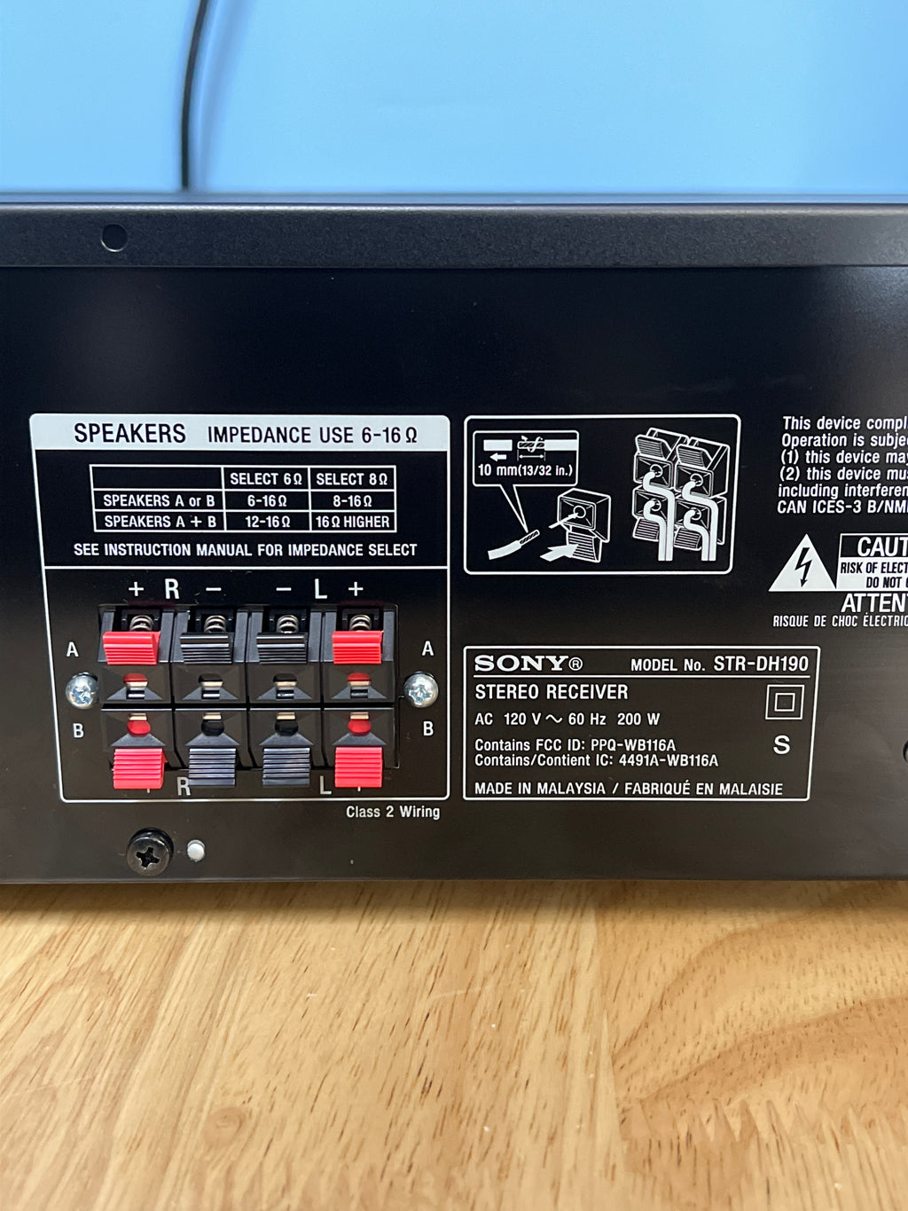 Sony STR-DH190 Stereo Receiver Bluetooth 2 Channel Black