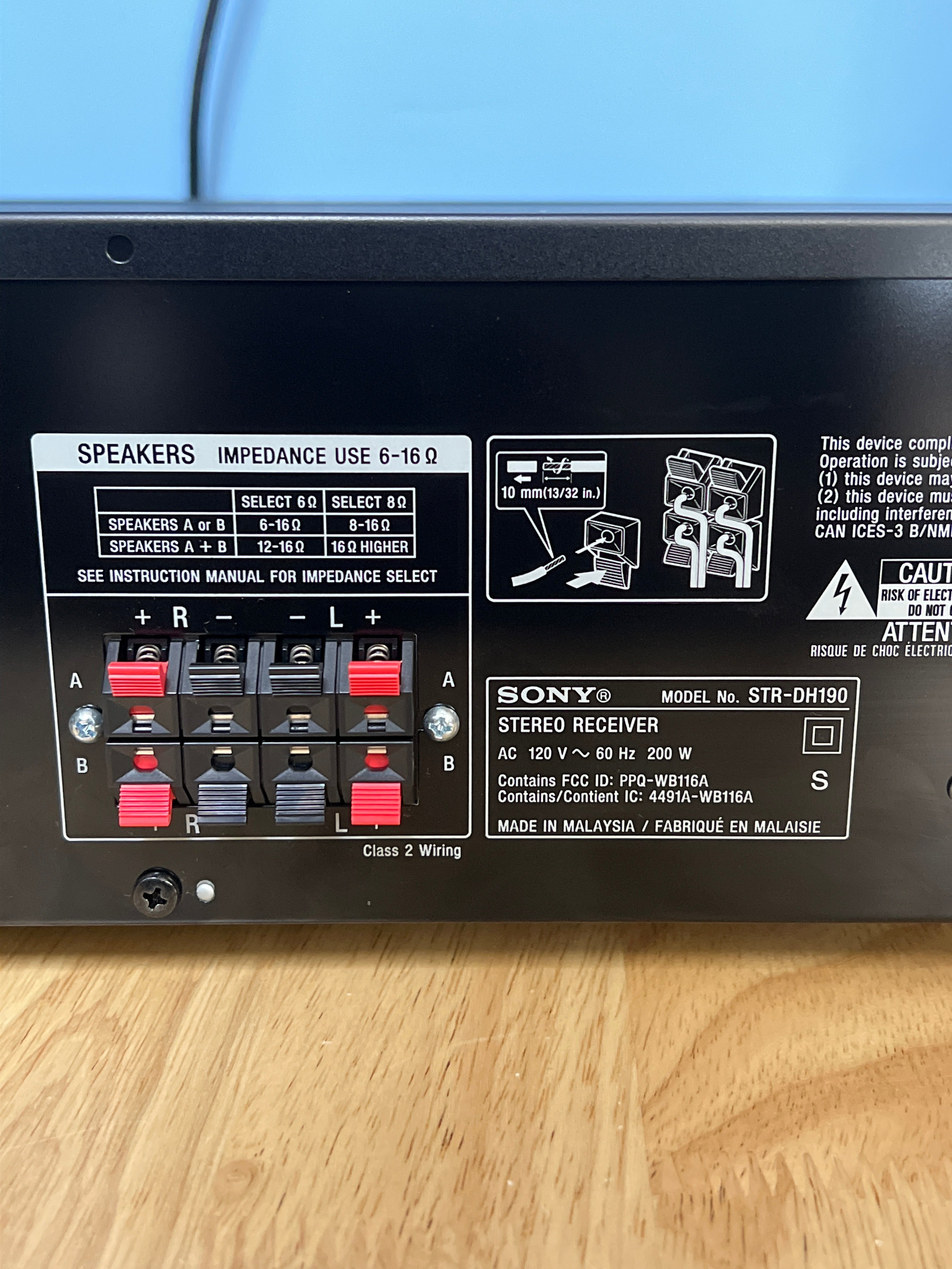 Sony STR-DH190 Stereo Receiver Bluetooth 2 Channel Black