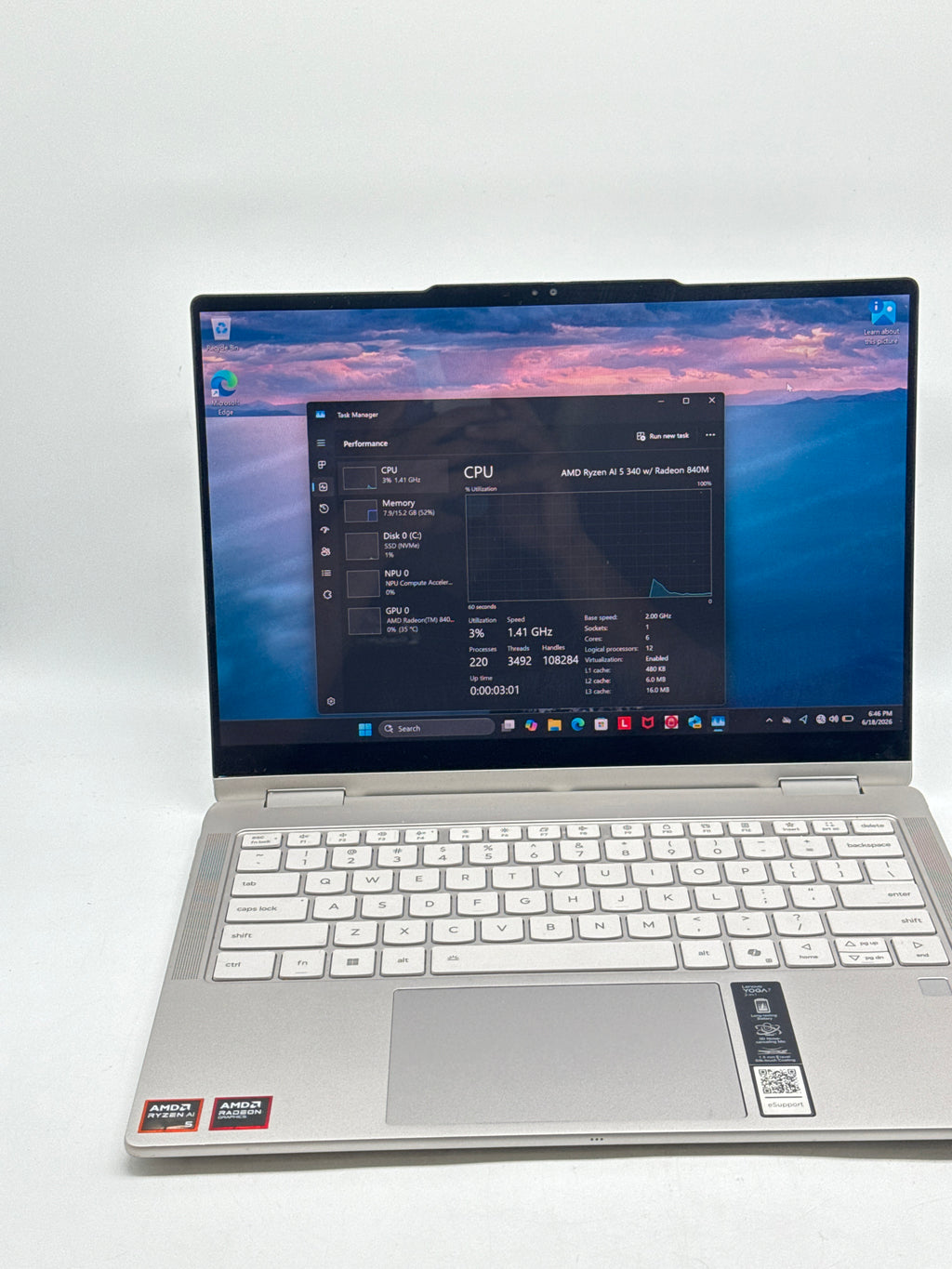 Lenovo Yoga 7 2-in-1 14" Ryzen AI 5 340 16GB 512GB SSD - Used
