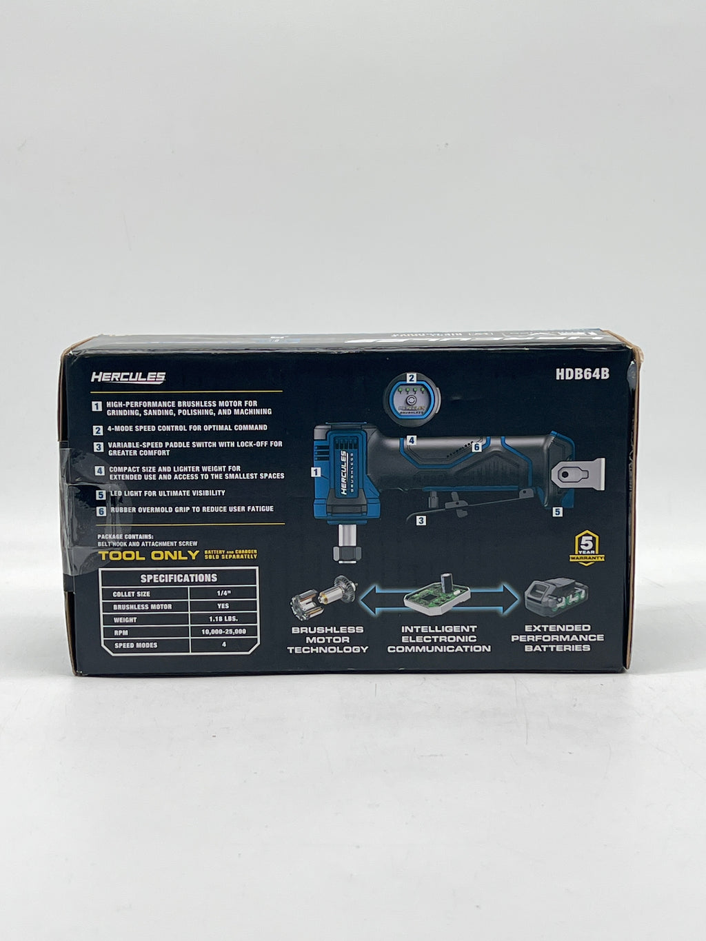 Hercules 59610 Die Grinder 12V Cordless Brushless 1/4" Right Angle - New