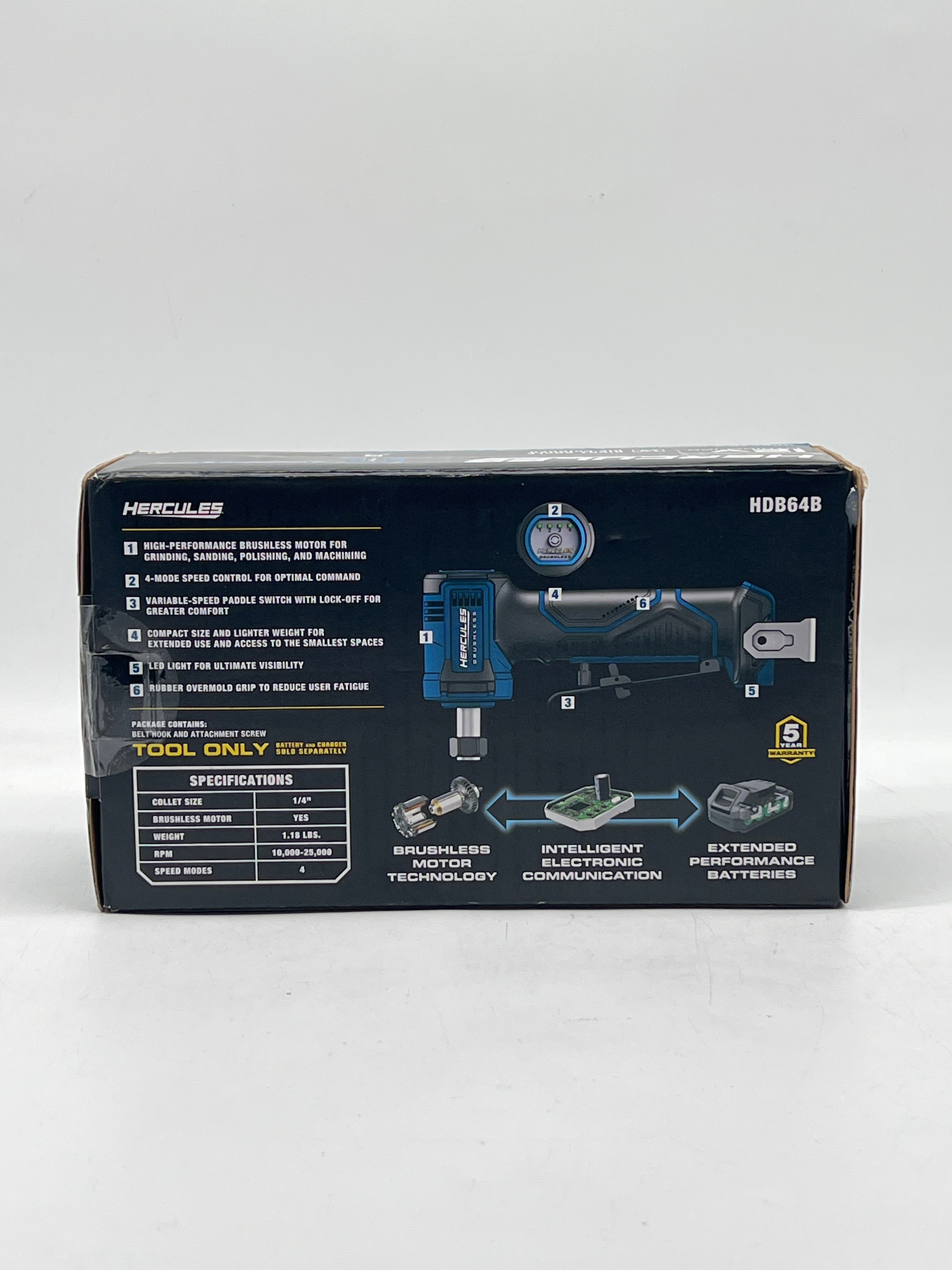 Hercules 59610 Die Grinder 12V Cordless Brushless 1/4" Right Angle - New
