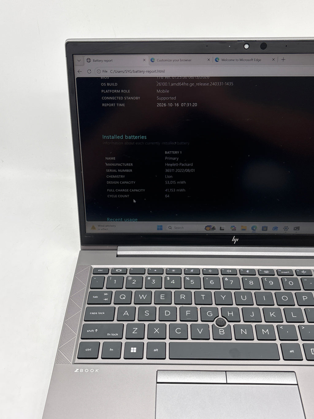 HP ZBook Firefly 14 G8 Core i5-1145G7 16GB RAM 512GB SSD  - READ