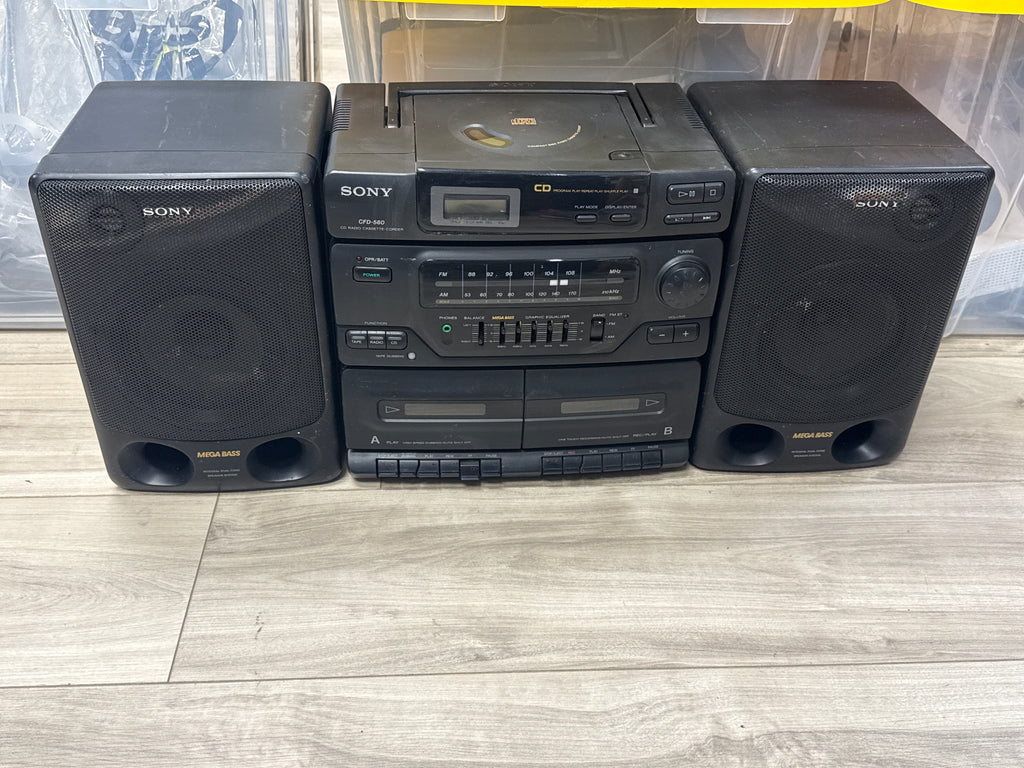 Sony CFD-560 CD Player Radio Stereo Cassette Boombox - For Parts