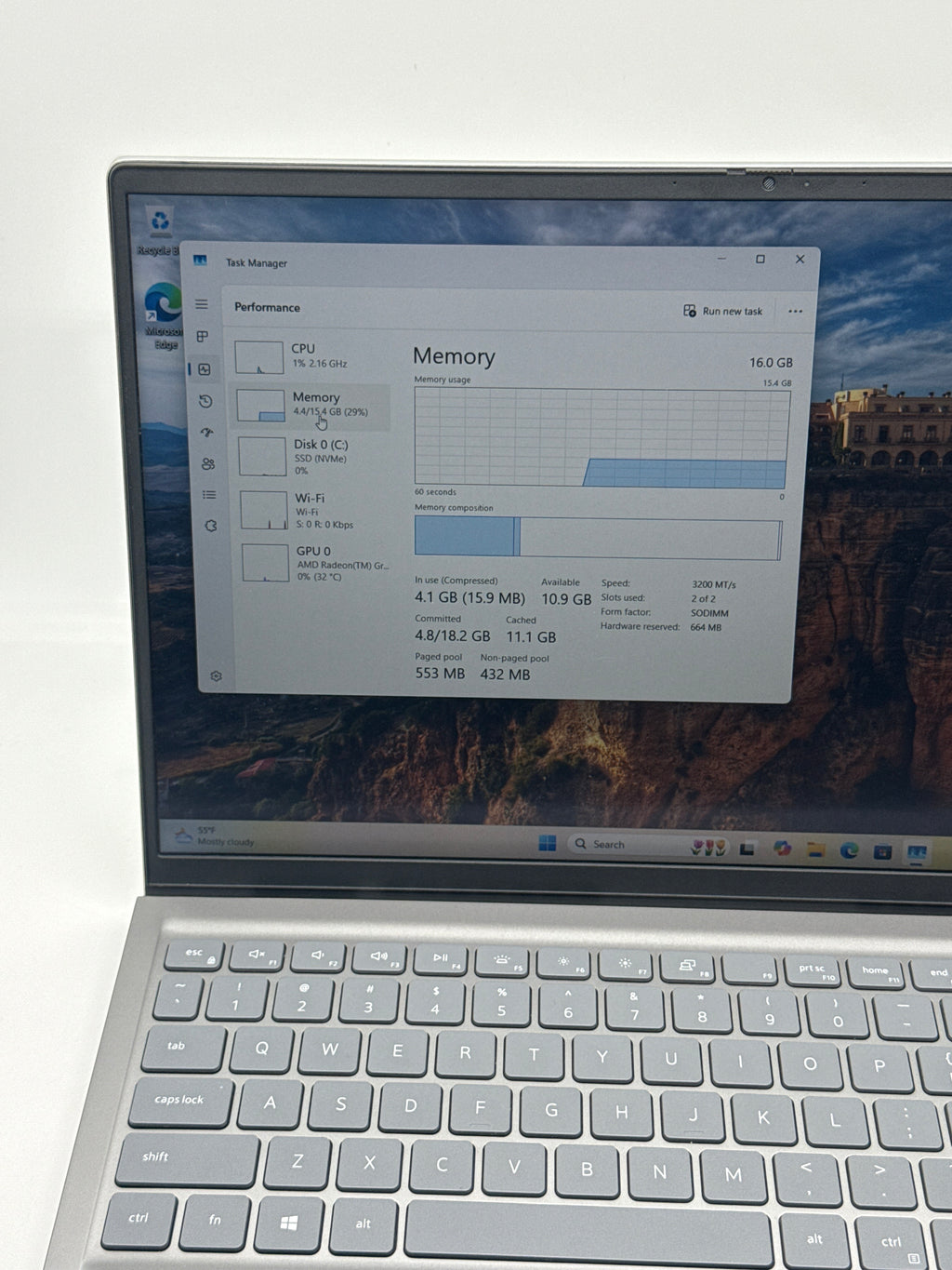 Dell Inspiron 5515 15.6" FHD AMD Ryzen 7 5700U 16GB RAM 512GB SSD Gray Used