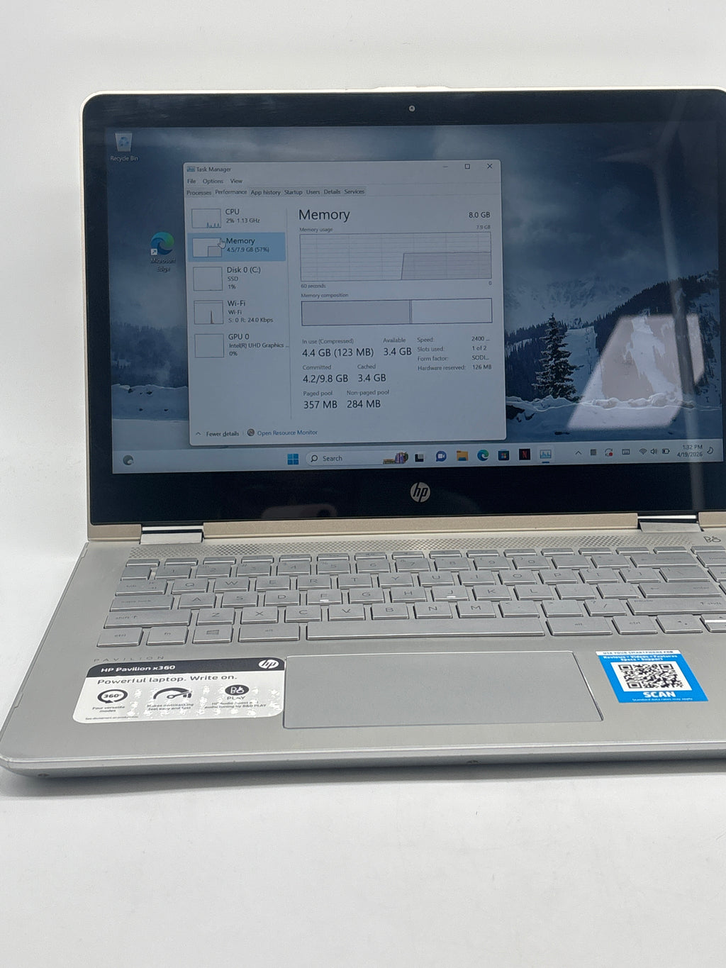 HP Pavilion x360 Convertible i5-8250U 8GB RAM 128GB SSD - Used