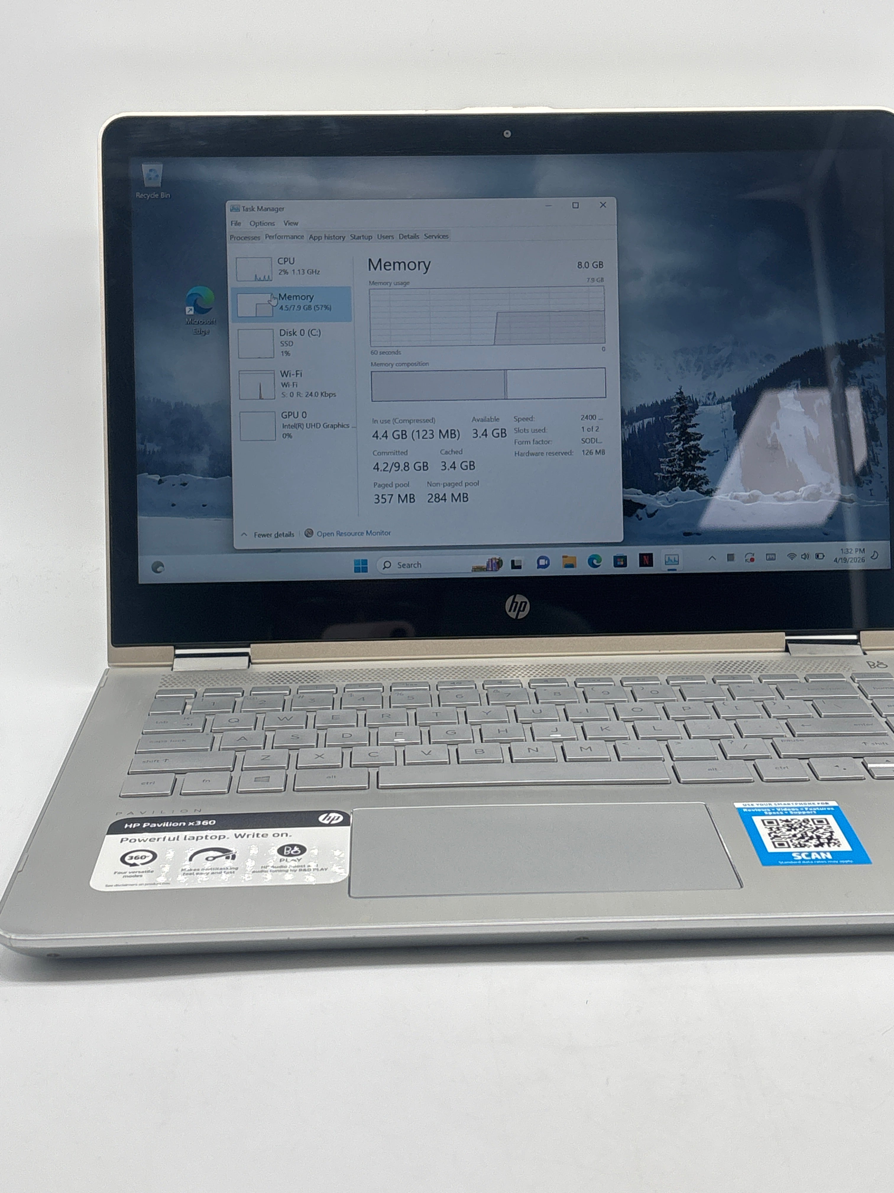 HP Pavilion x360 Convertible i5-8250U 8GB RAM 128GB SSD - Used