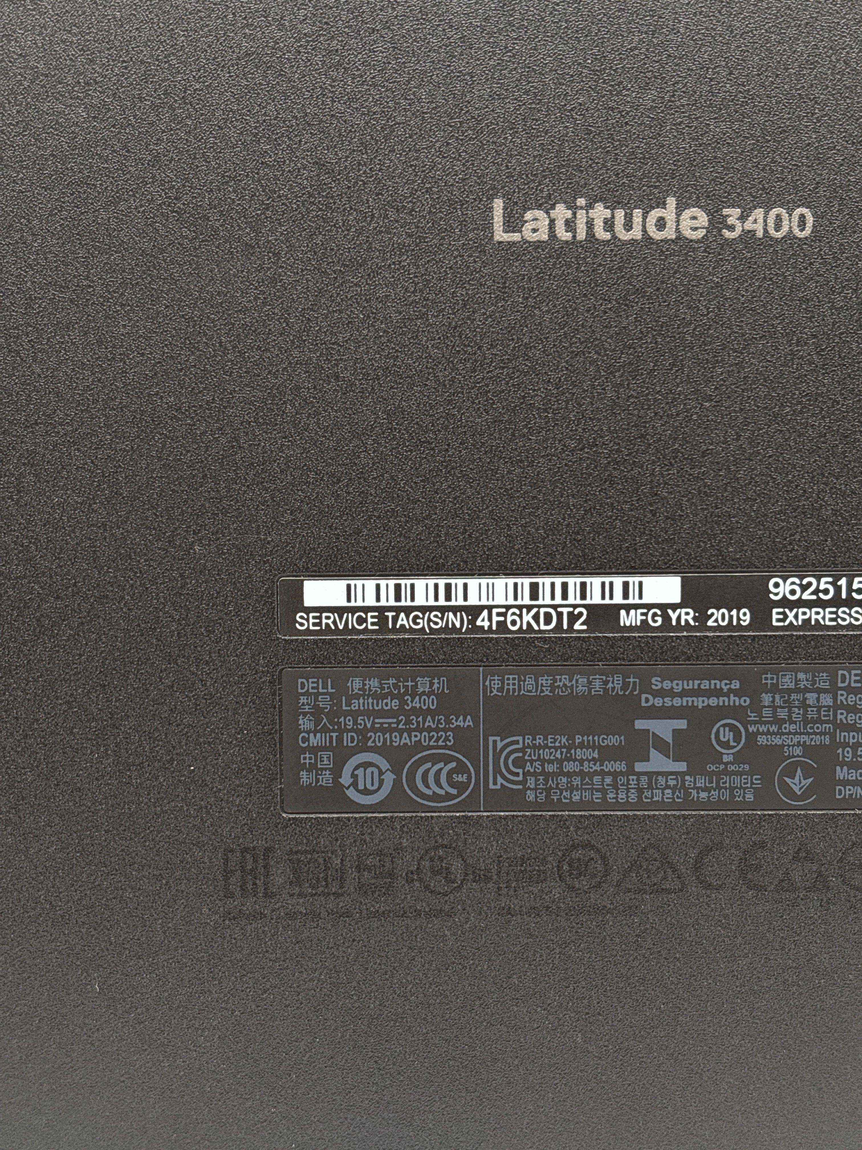 Dell Latitude 3400 14" i3-8145U 4GB RAM 500GB HDD Black - For Parts