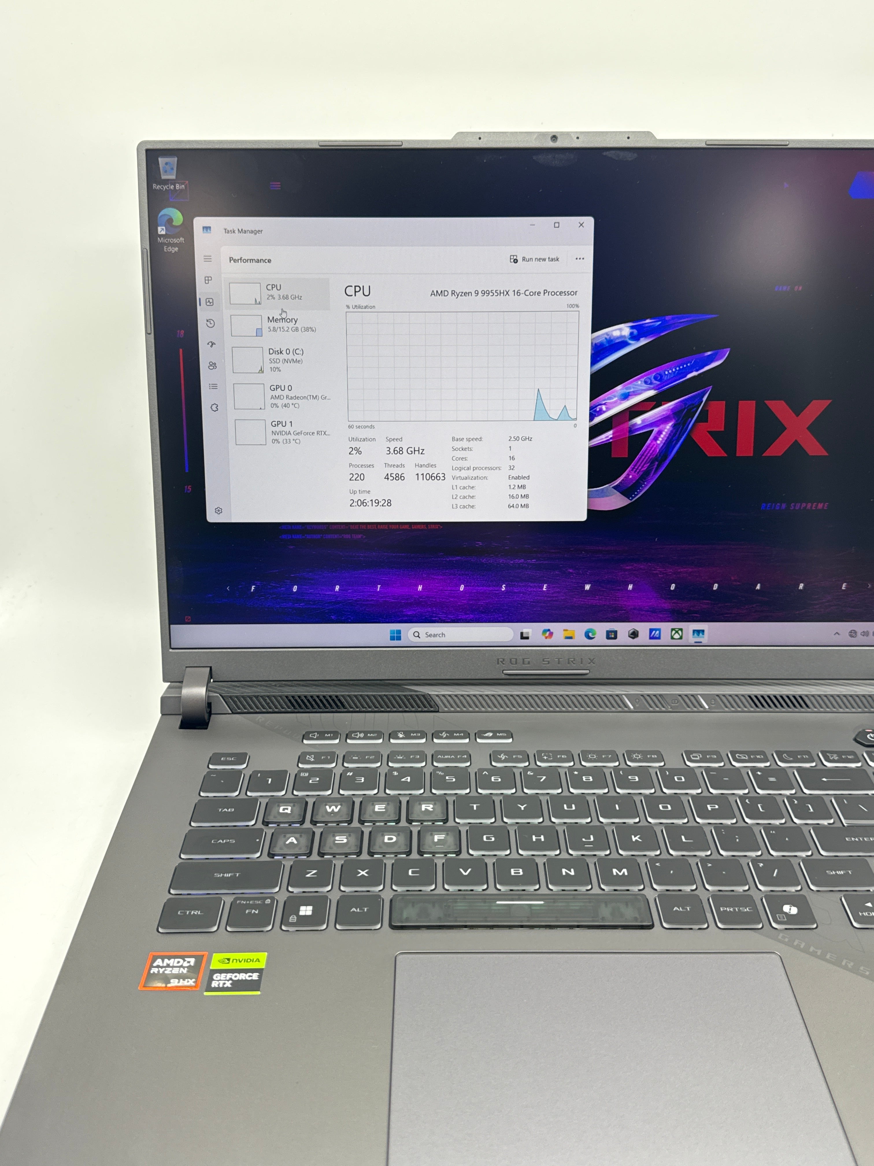 Asus ROG Strix G614J 16" Ryzen 9 9955HX 16GB 1TB SSD RTX 5060 - Used