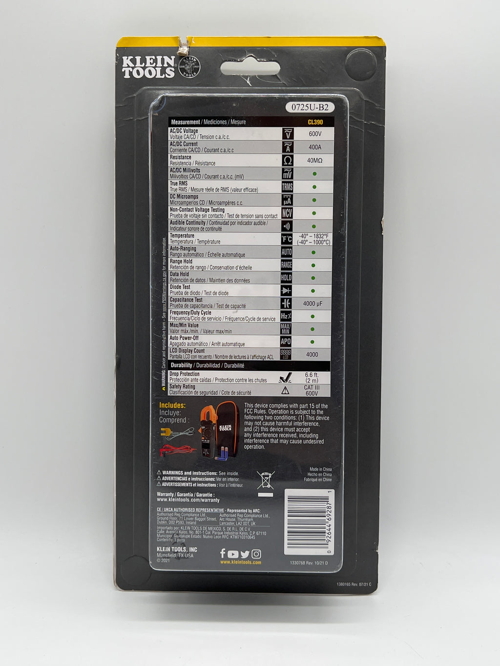 Klein Tools 400A AC/DC Auto-Ranging Digital Clamp Meter