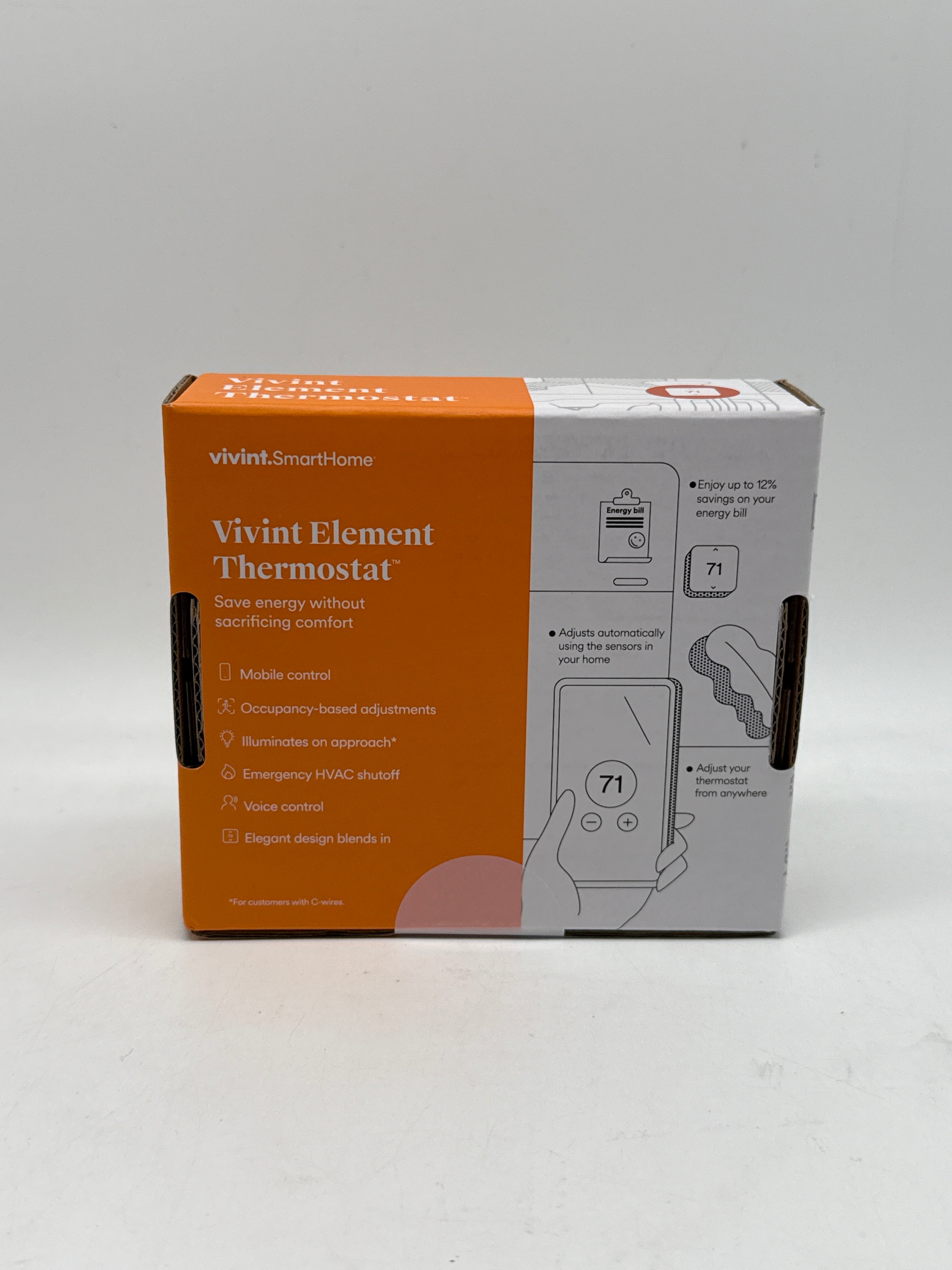 Vivint Smart Thermostat VS-ELEM02-001 White - New