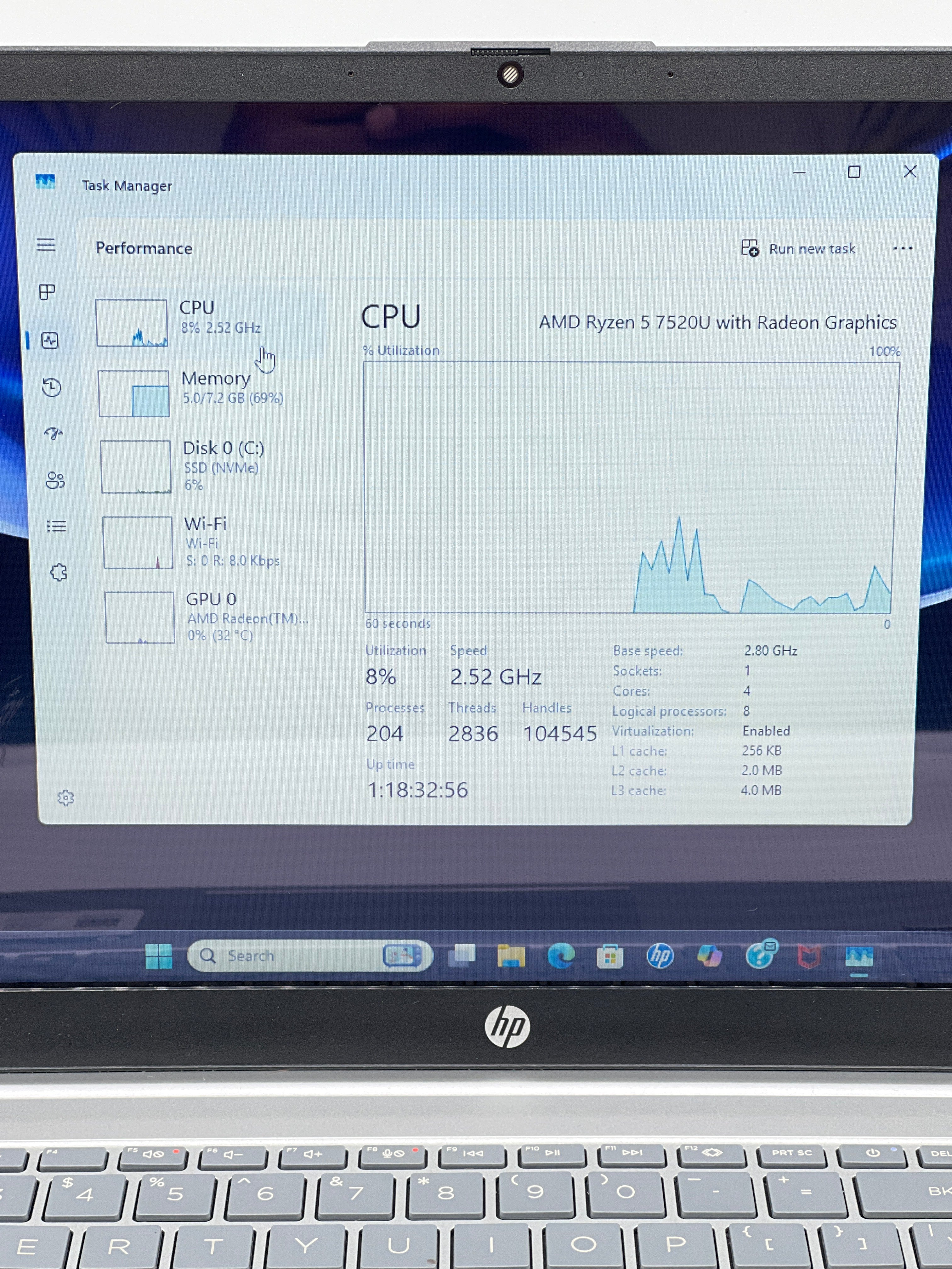 HP 15-FC0025DX 15" AMD Ryzen 5 8GB RAM 512GB SSD