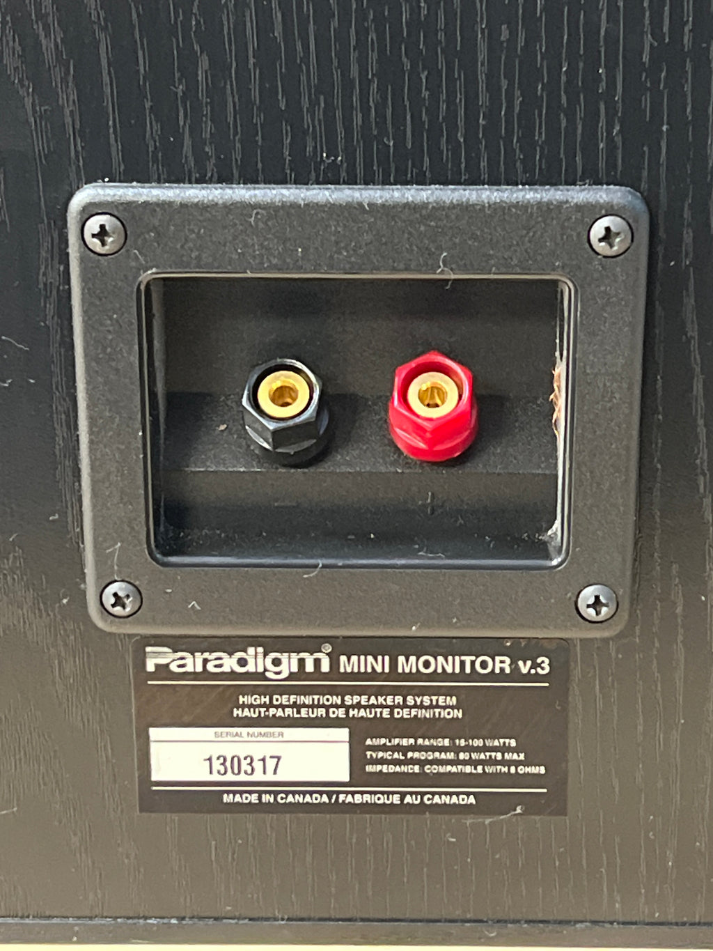 Paradigm Mini Monitor v.3 High Definition Bookshelf Pair of Speakers - Black Ash Finish