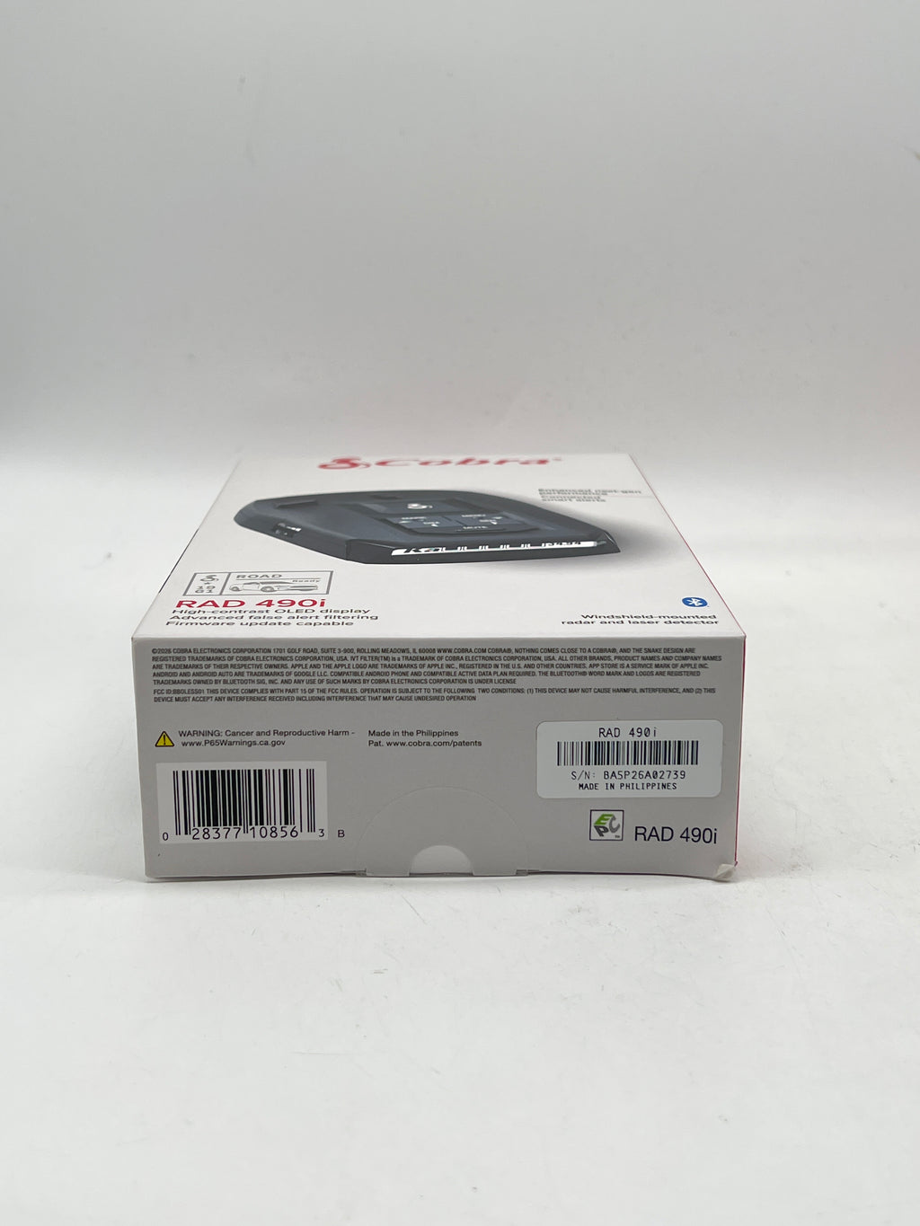 Cobra RAD 490i Radar Laser Detector Bluetooth GPS - New