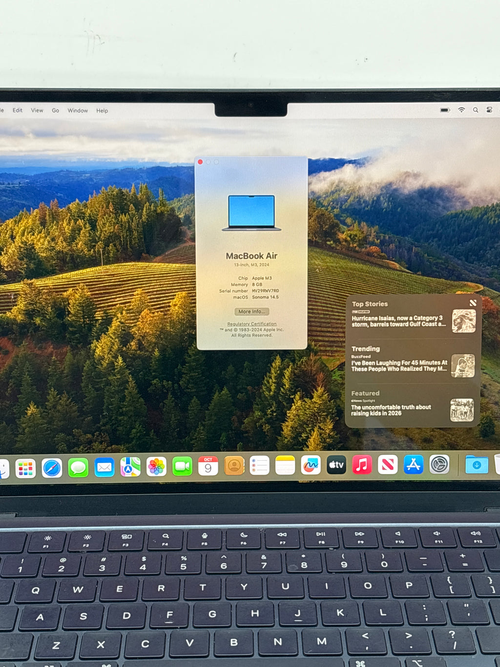 Apple MacBook Air 13in M3 A3113 8GB RAM 512GB SSD Midnight - Used