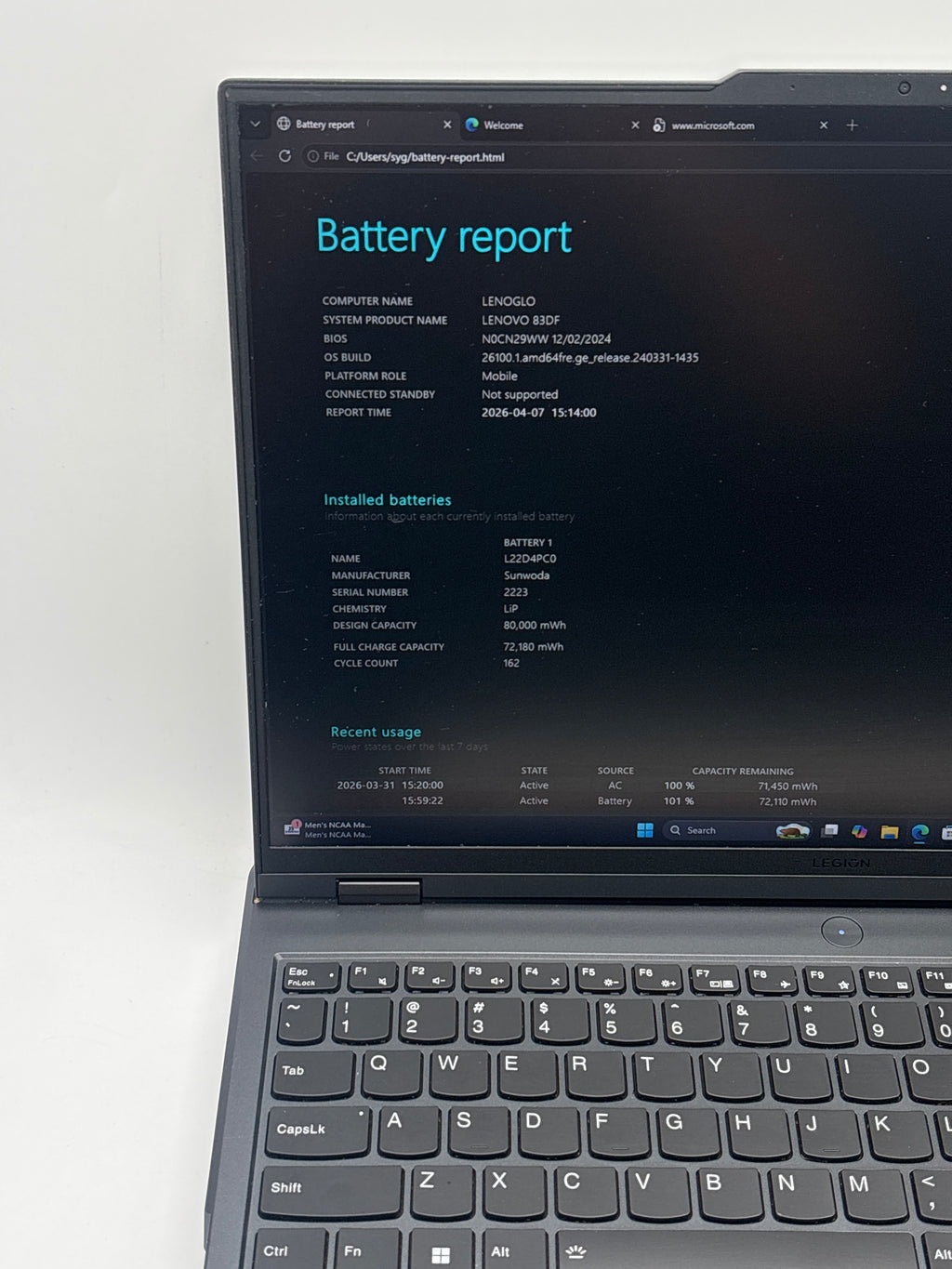 Lenovo Legion pro 5 16IRX9 i9-14900HX 16GB RAM 1TB SSD RTX 4060 - For Parts (Read)