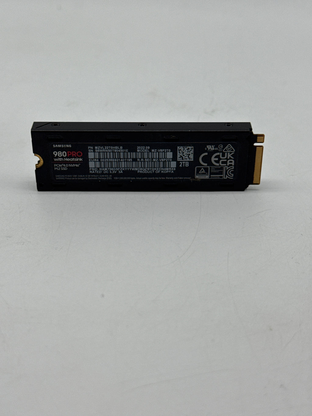 Samsung 980 PRO 2TB NVMe PCIe Gen4 Internal SSD Heatsink - Used
