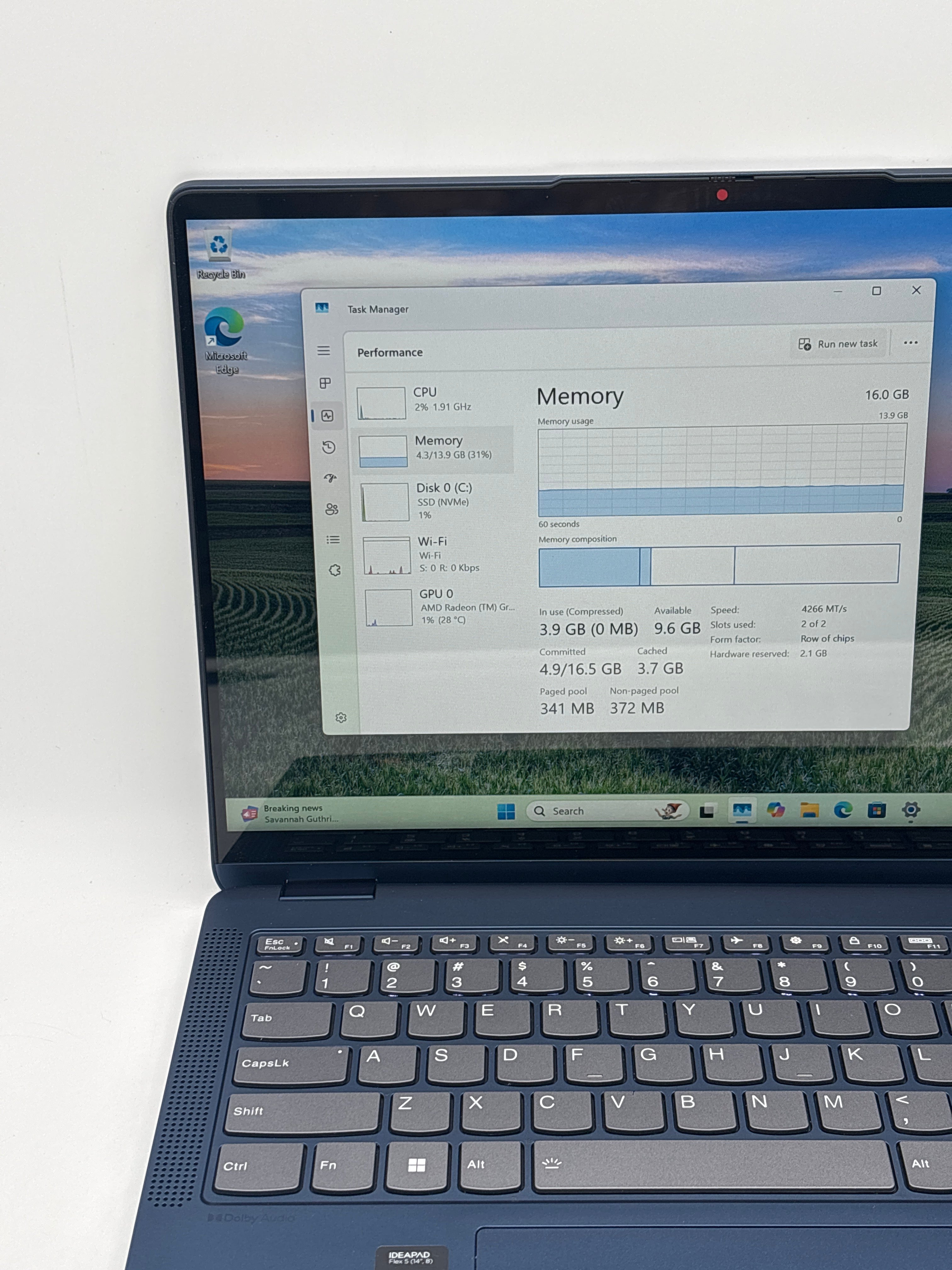 Lenovo Ideapad Flex 5 14abr8 Ryzen 7 7730U 16GB RAM 512GB SSD