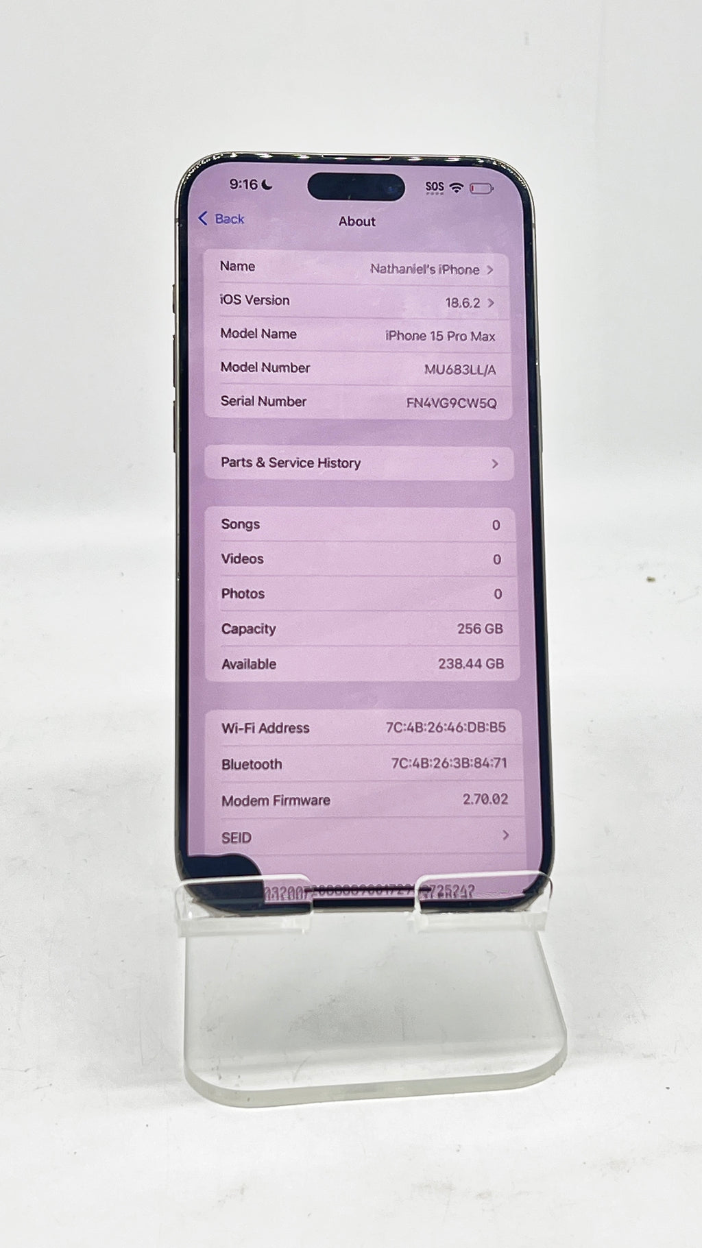 Apple iPhone 15 Pro Max 256GB Natural Titanium - For Parts(Read Desc.)
