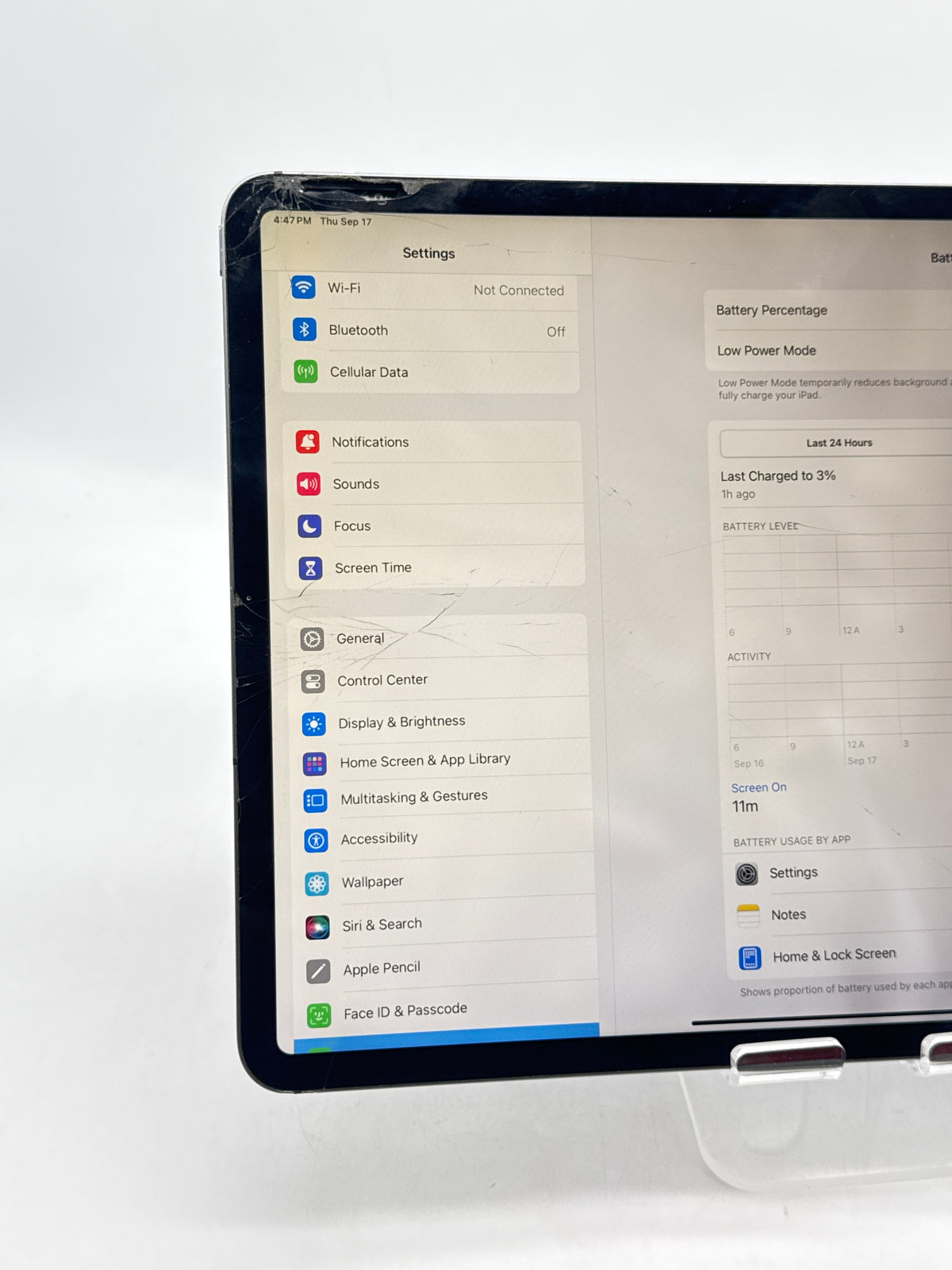 Apple iPad Pro 12.9" 4th Gen A2069 1TB Wi-Fi + Cellular Unlocked Gray - Cracked Screen