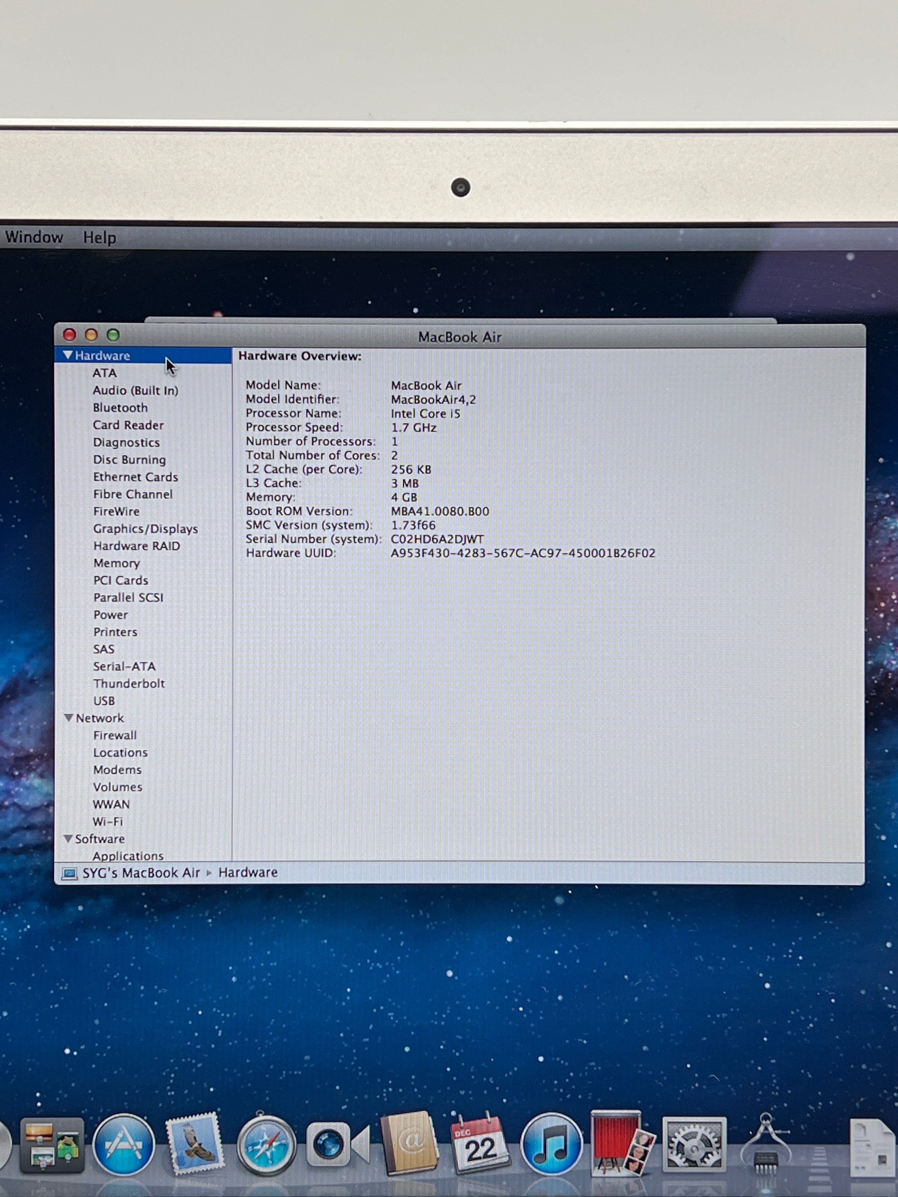 Apple MacBook Air 13" A1369 Core i5 4GB RAM 128GB SSD Silver
