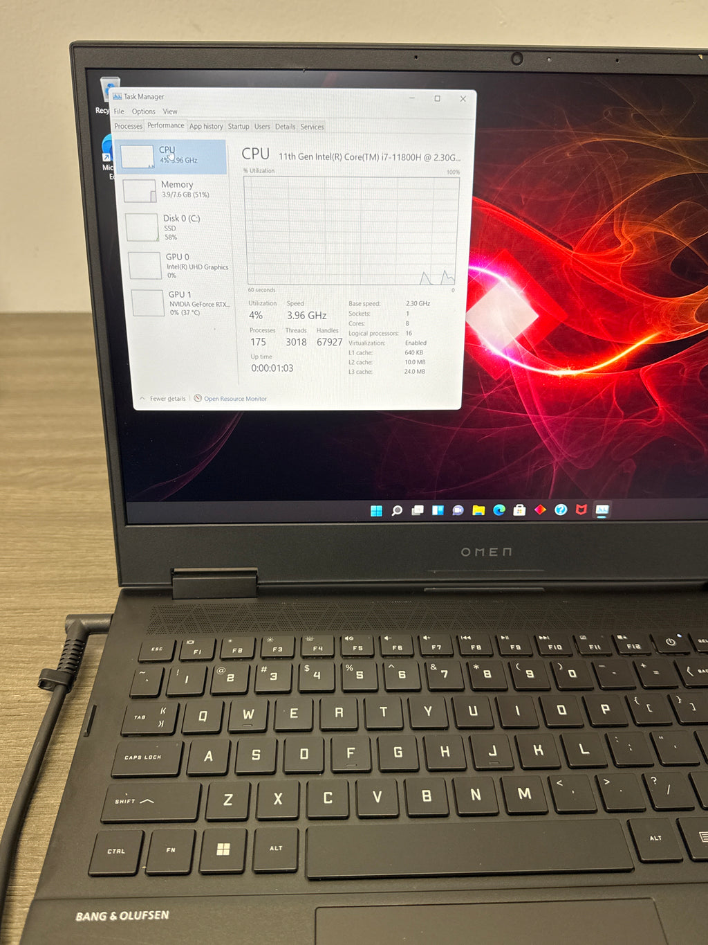 HP Omen 15-ek1xxx Core i7 11800H 8GB RAM 512GB SSD RTX 3060 - Bad Battery