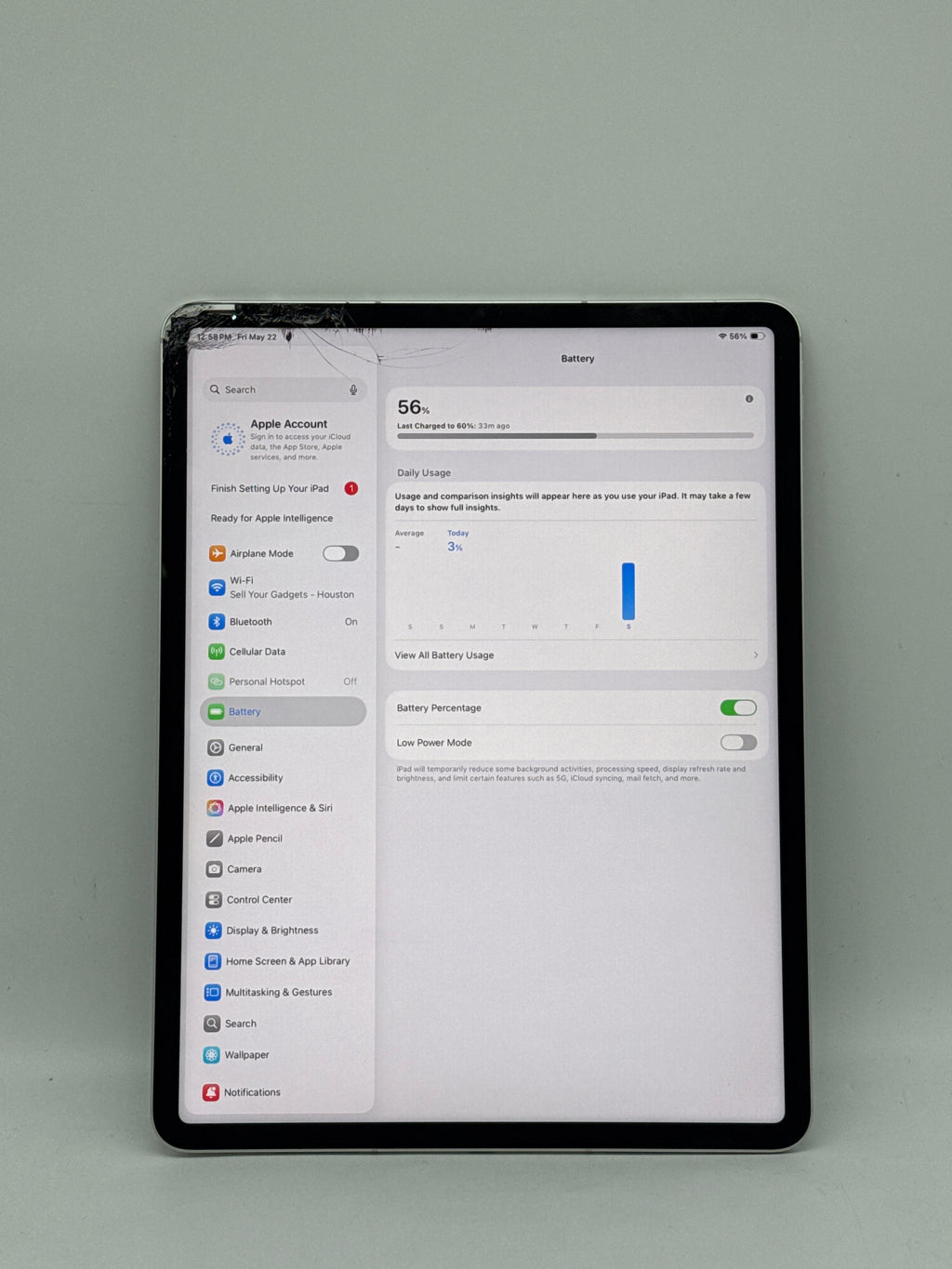 Apple iPad Pro 12.9" (5th Gen) A2379 2TB Unlocked Broken screen