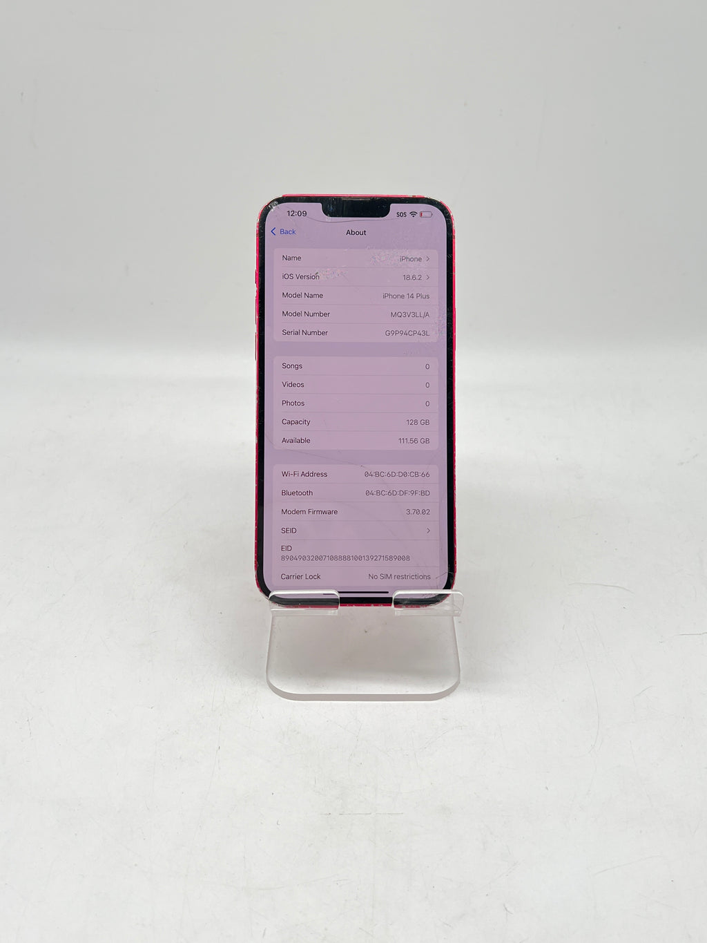 Apple iPhone 14 Plus 128GB Factory Unlocked - Cracked Back Screen