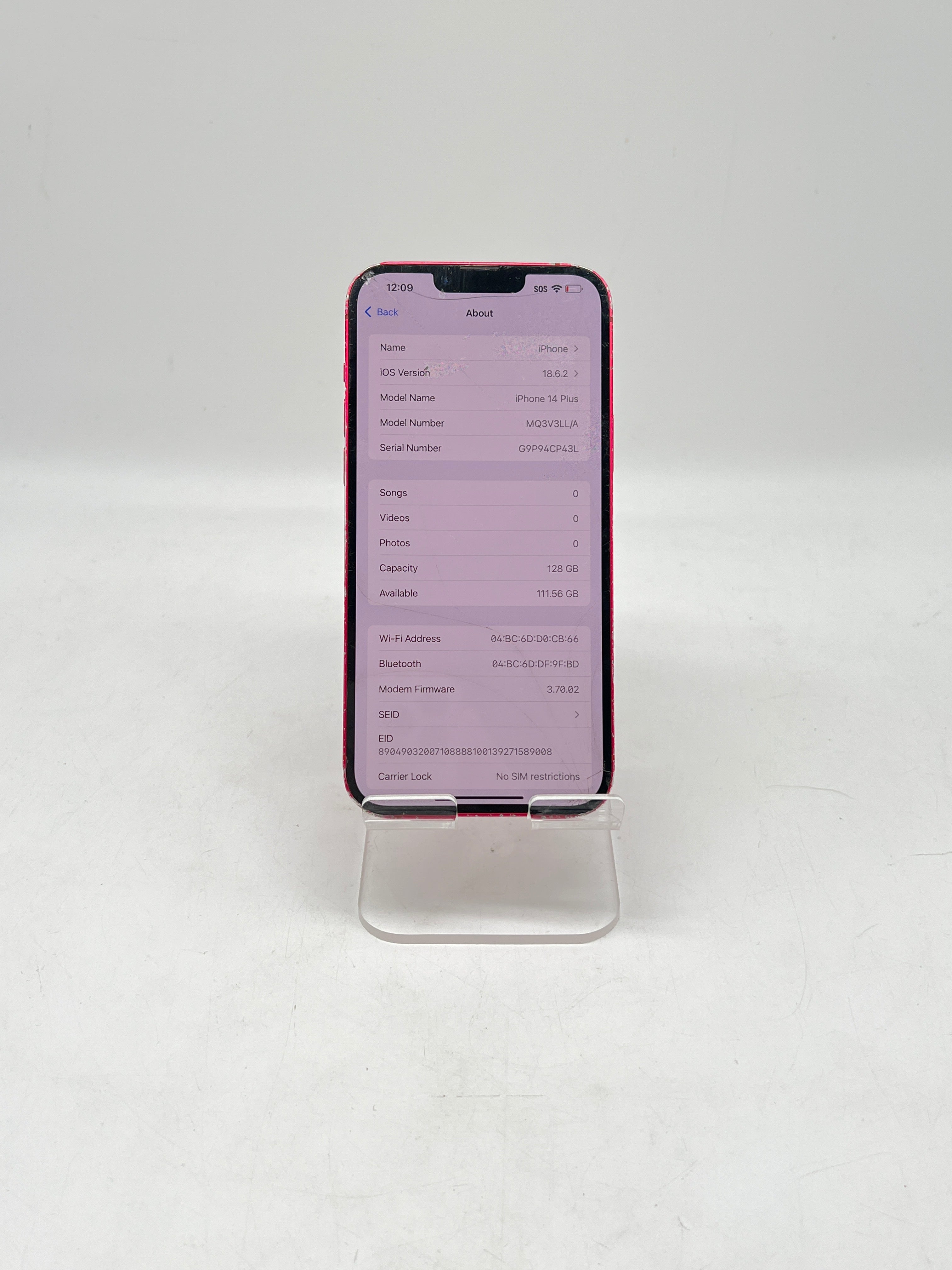 Apple iPhone 14 Plus 128GB Factory Unlocked - Cracked Back Screen