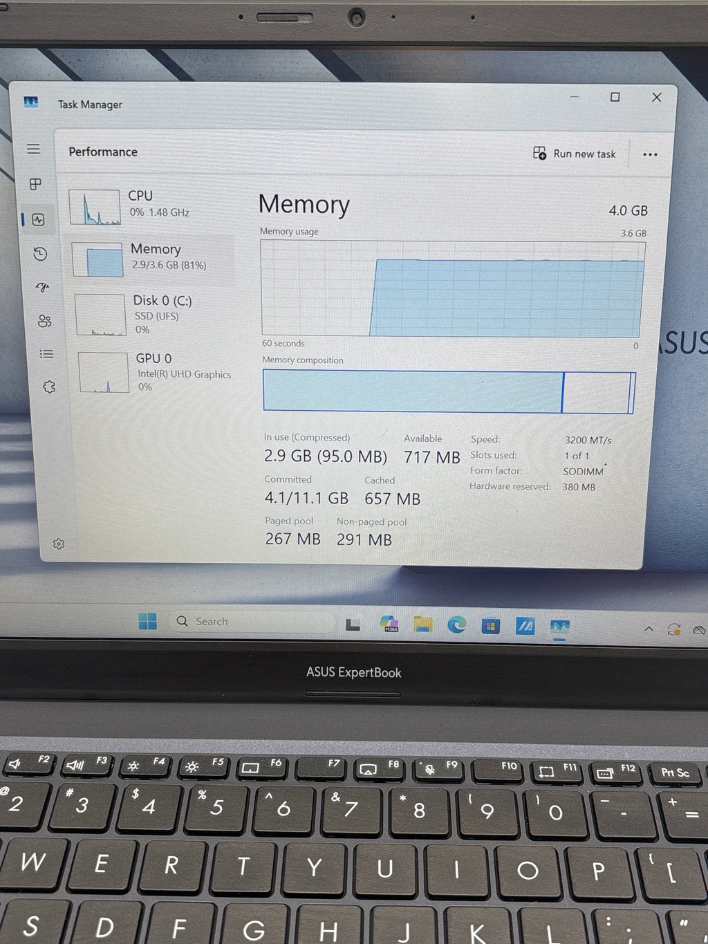 Asus Expertbook B1402CG Intel N100 4GB RAM 128GB SSD