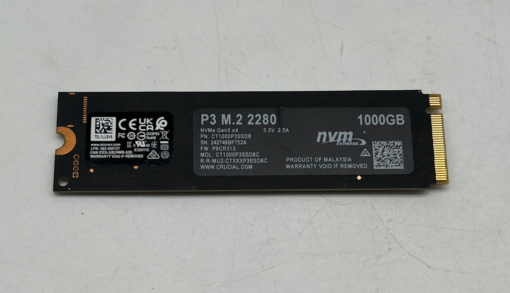 Micron Crucial P3 1TB SSD Black - Used