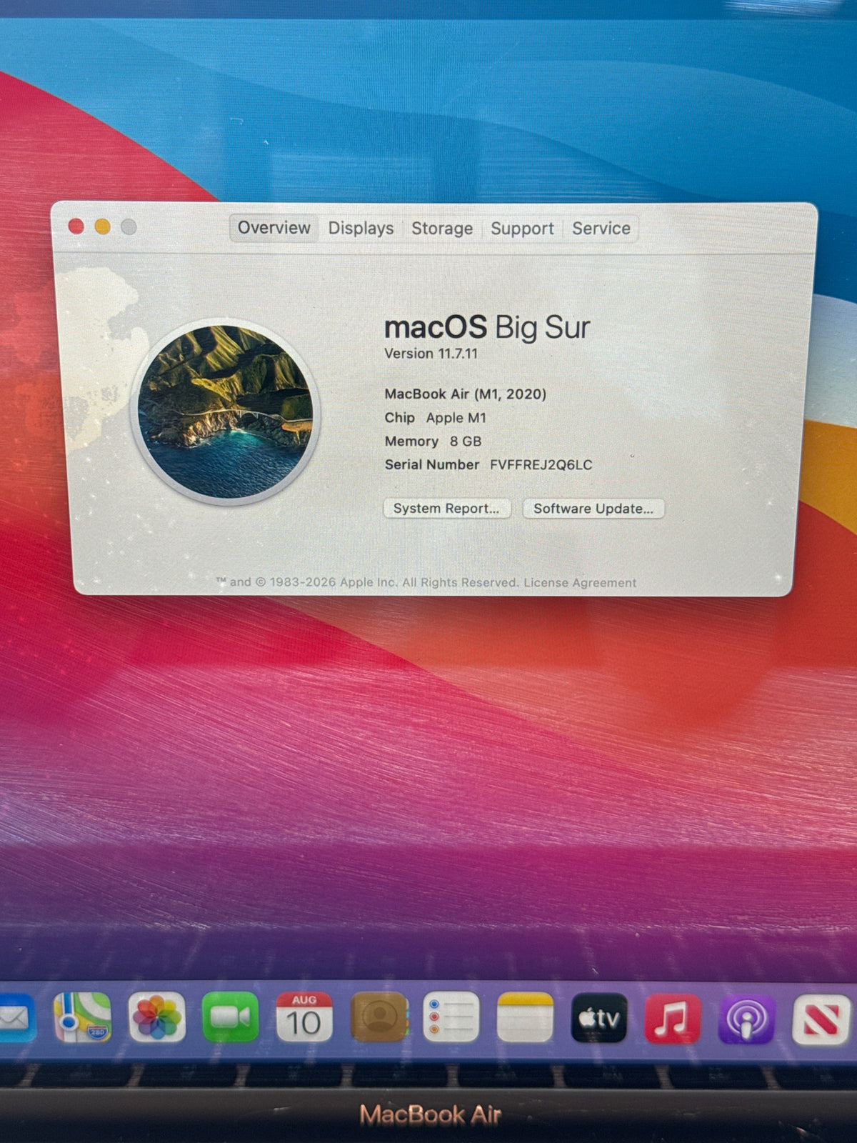 Apple MacBook Air 13" A2337 M1 8GB RAM 256GB SSD Rose Gold - Used