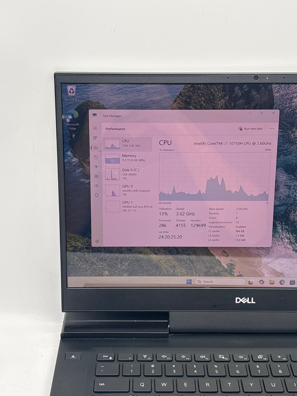Dell G7 7500 15" Intel Core i7-10750H 16GB RAM 1TB SSD - For Parts