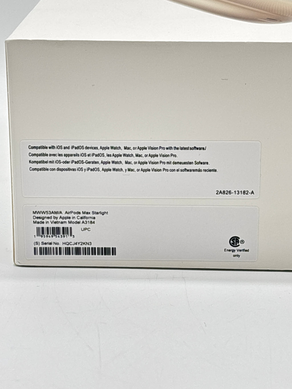 Apple AirPods Max A3184 MWW53AM/A Starlight New In Box