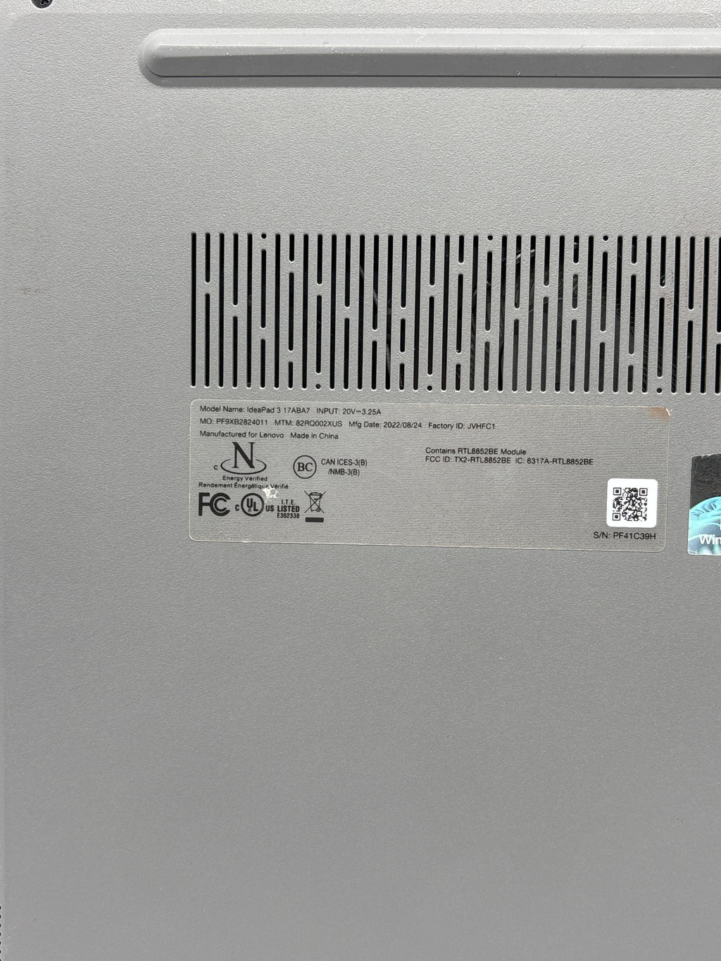 Lenovo IdeaPad 3 17ABA7 AMD Ryzen 5 5625U 16GB RAM 1TB SSD - Used