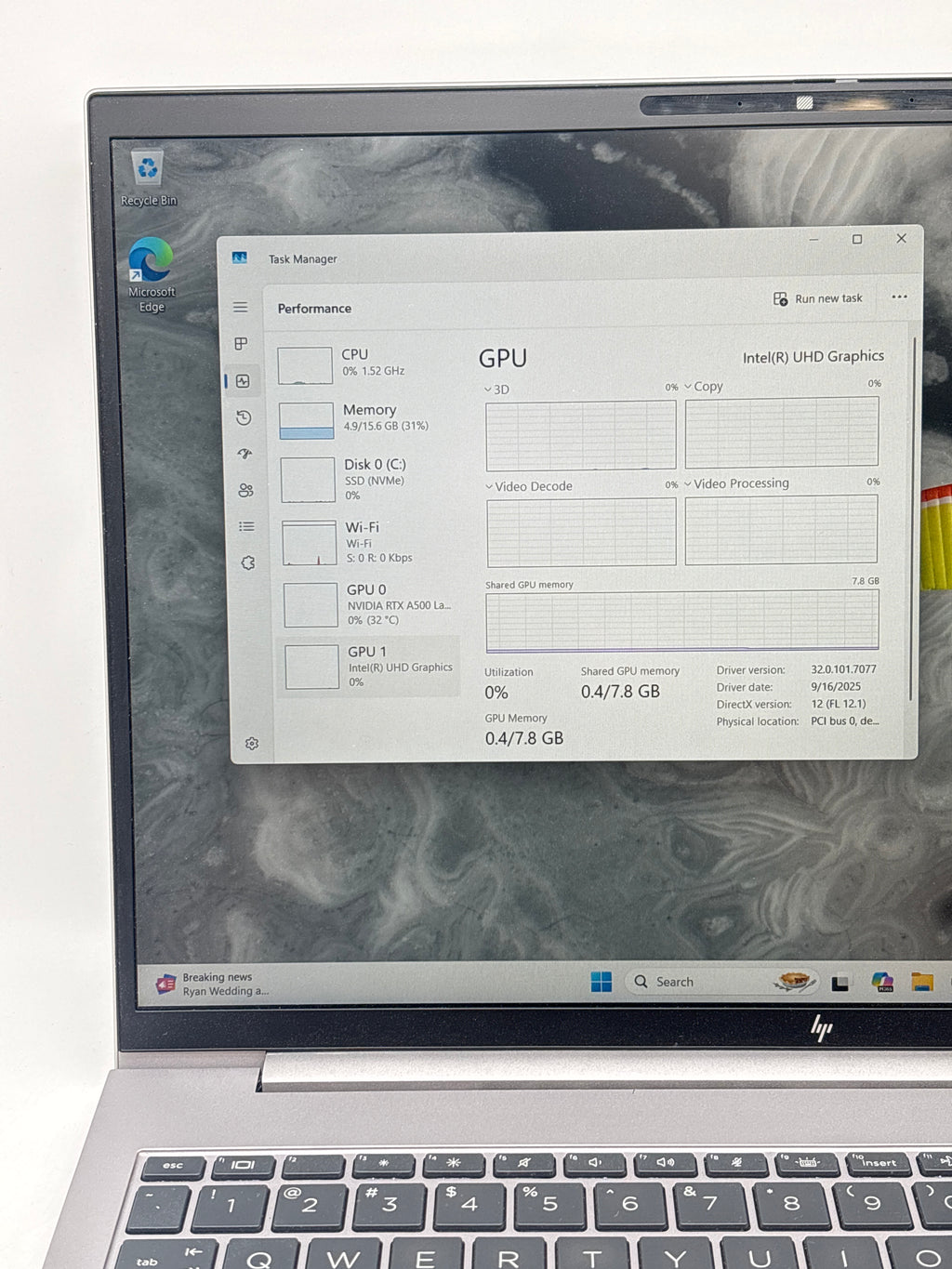 HP ZBook FireFly 16 G10 i7-1355U 16GB RAM 512GB SSD - For Parts (Bad speakers)