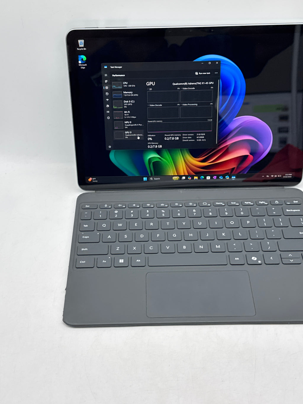 Microsoft Surface Pro 2110 12" Snapdragon X Plus 16GB RAM 512GB SSD Black - Used
