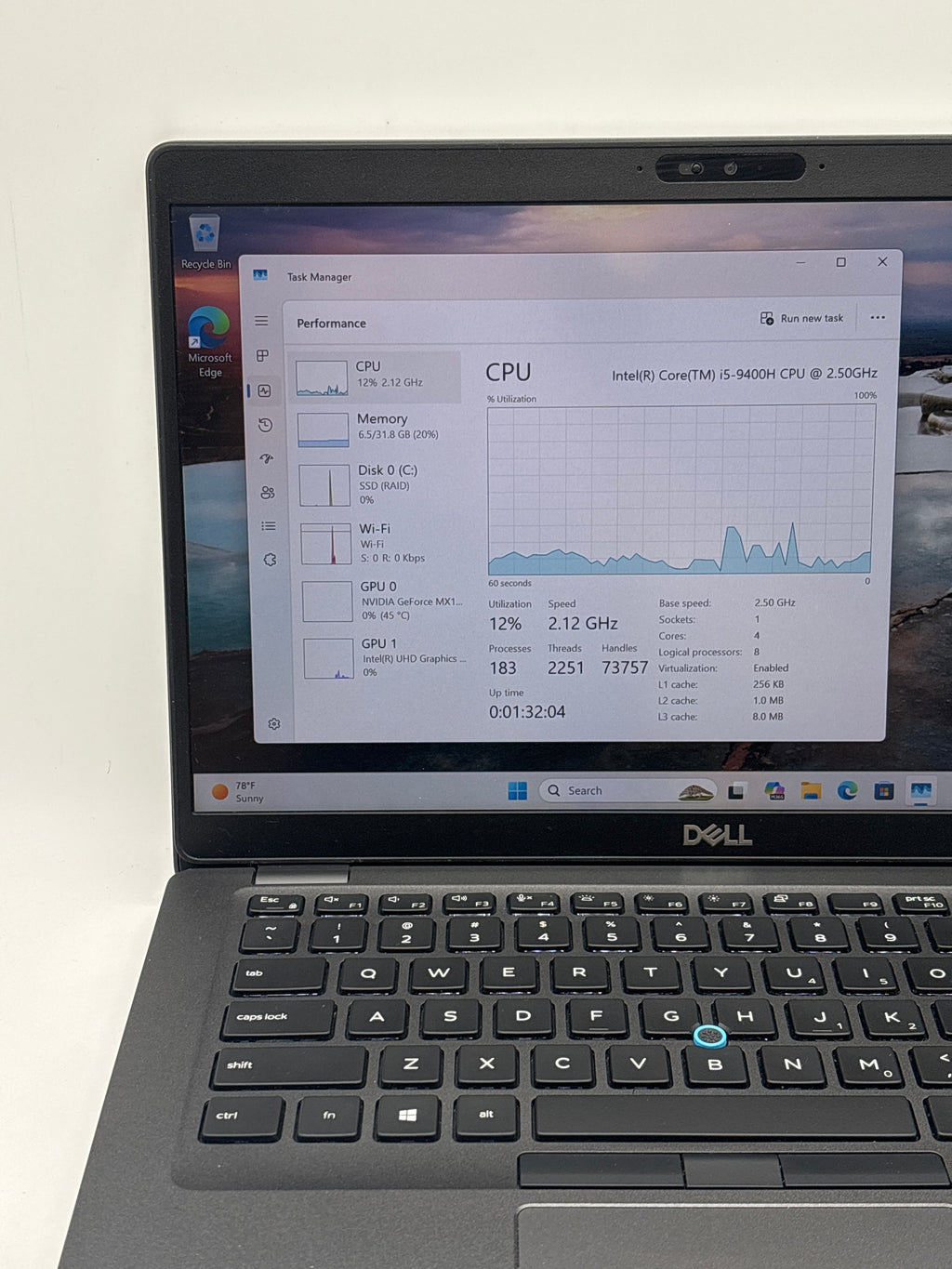 Dell Latitude 5401 i5-9400H 32GB RAM 256GB SSD MX 150