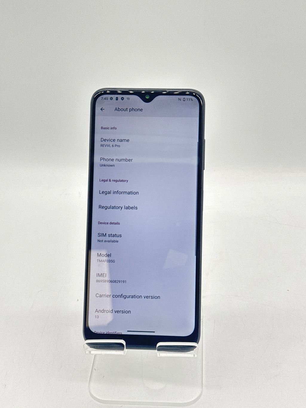 T-Mobile Revvl 6 Pro 5G 128GB Unlocked 6GB RAM - Used