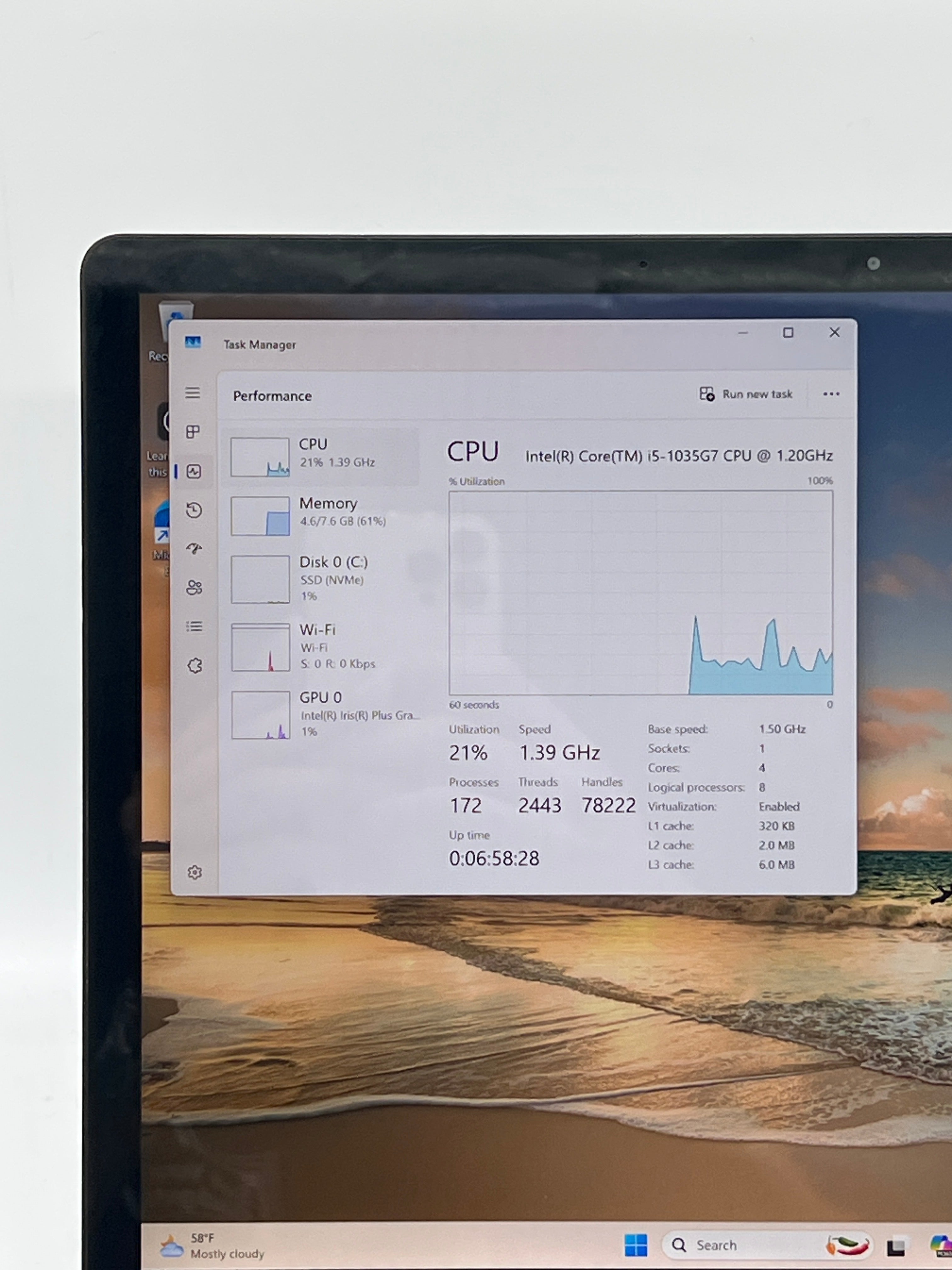 Microsoft Surface Laptop 3 1868 15" Core i5-1035G7 1.2GHz 8GB RAM 256GB SSD