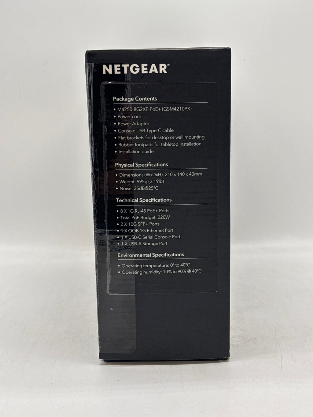 Netgear Avline GSM4210PX-100NAS Wired Router Black - New Open Box