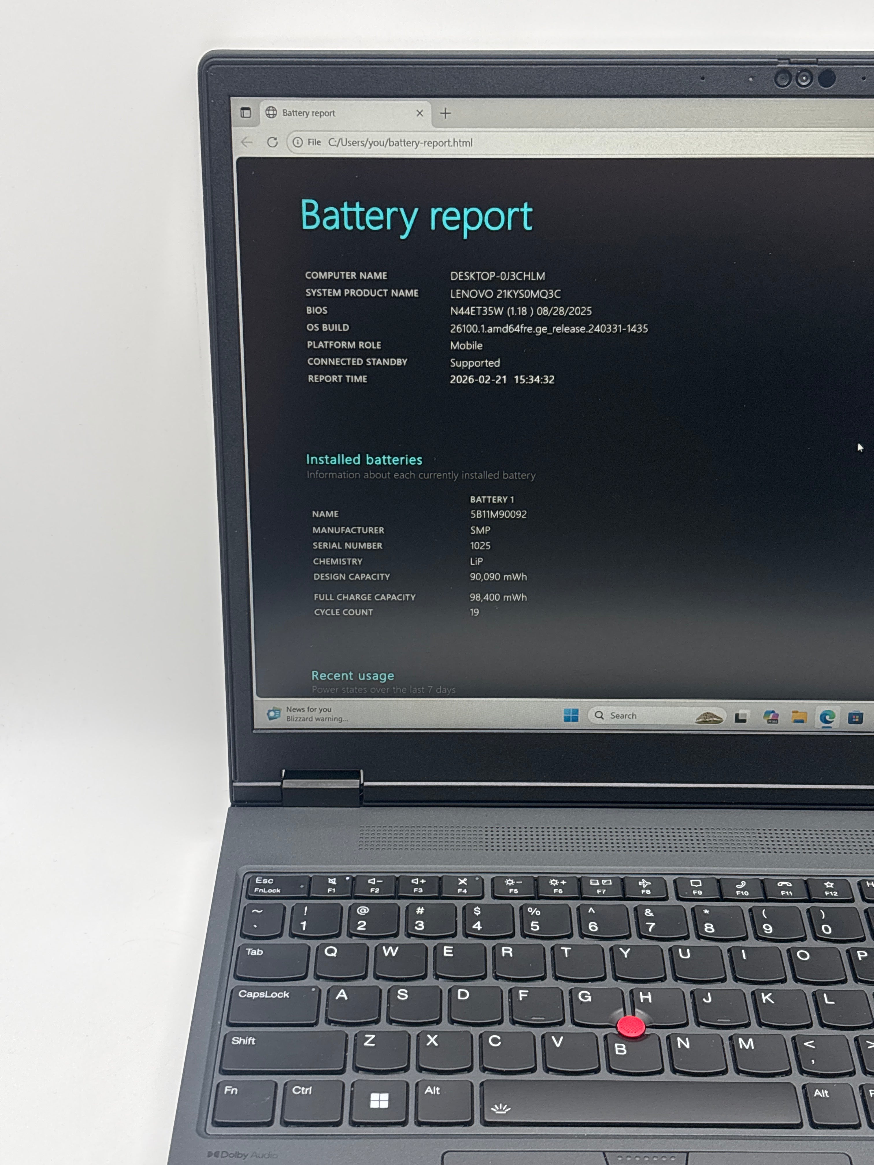 Lenovo ThinkPad P16v Gen 2 Ultra 7 165H 32GB RAM 512GB SSD RTX 2000 Ada  - Warranty