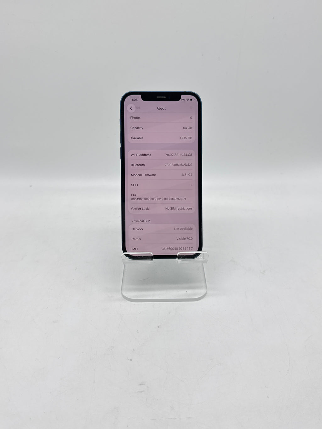 Apple iPhone 12 A2172 64GB Unlocked Blue - Used