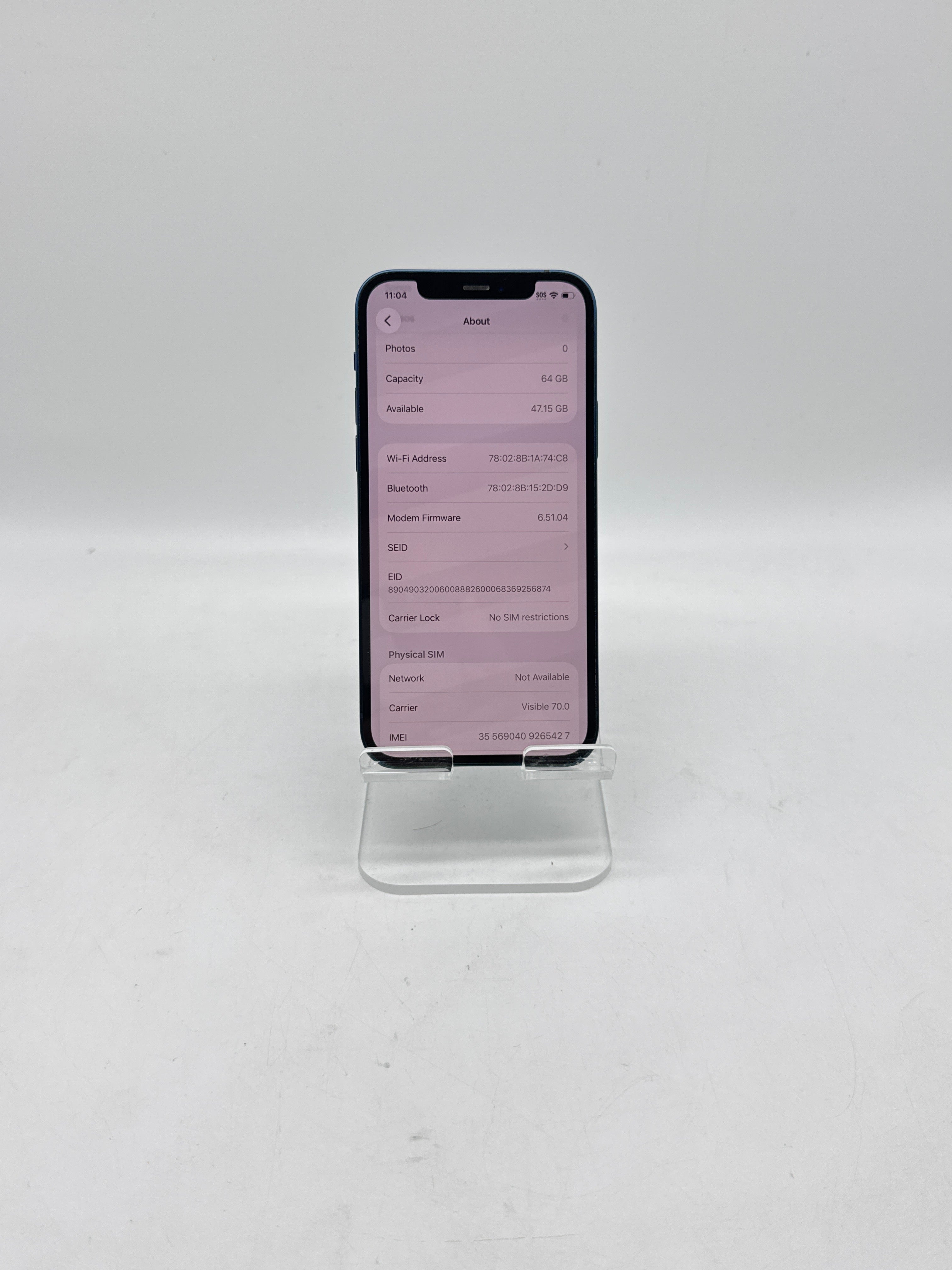 Apple iPhone 12 A2172 64GB Unlocked Blue - Used