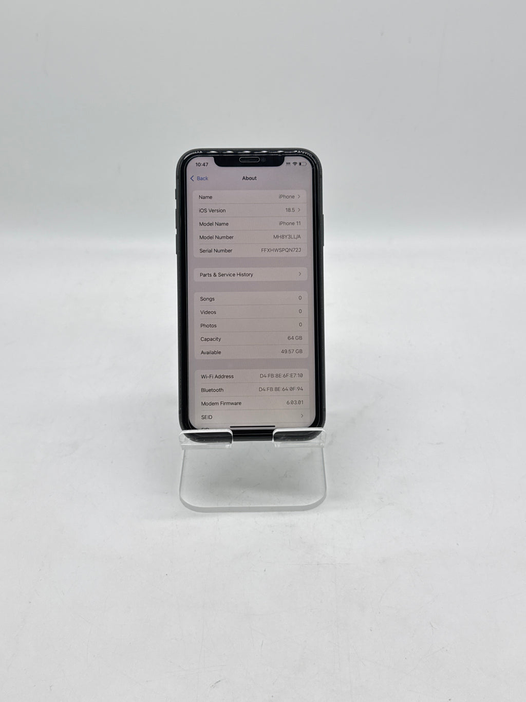 Apple iPhone 11 64GB Factory Unlocked - Cracked Back Unknown Display