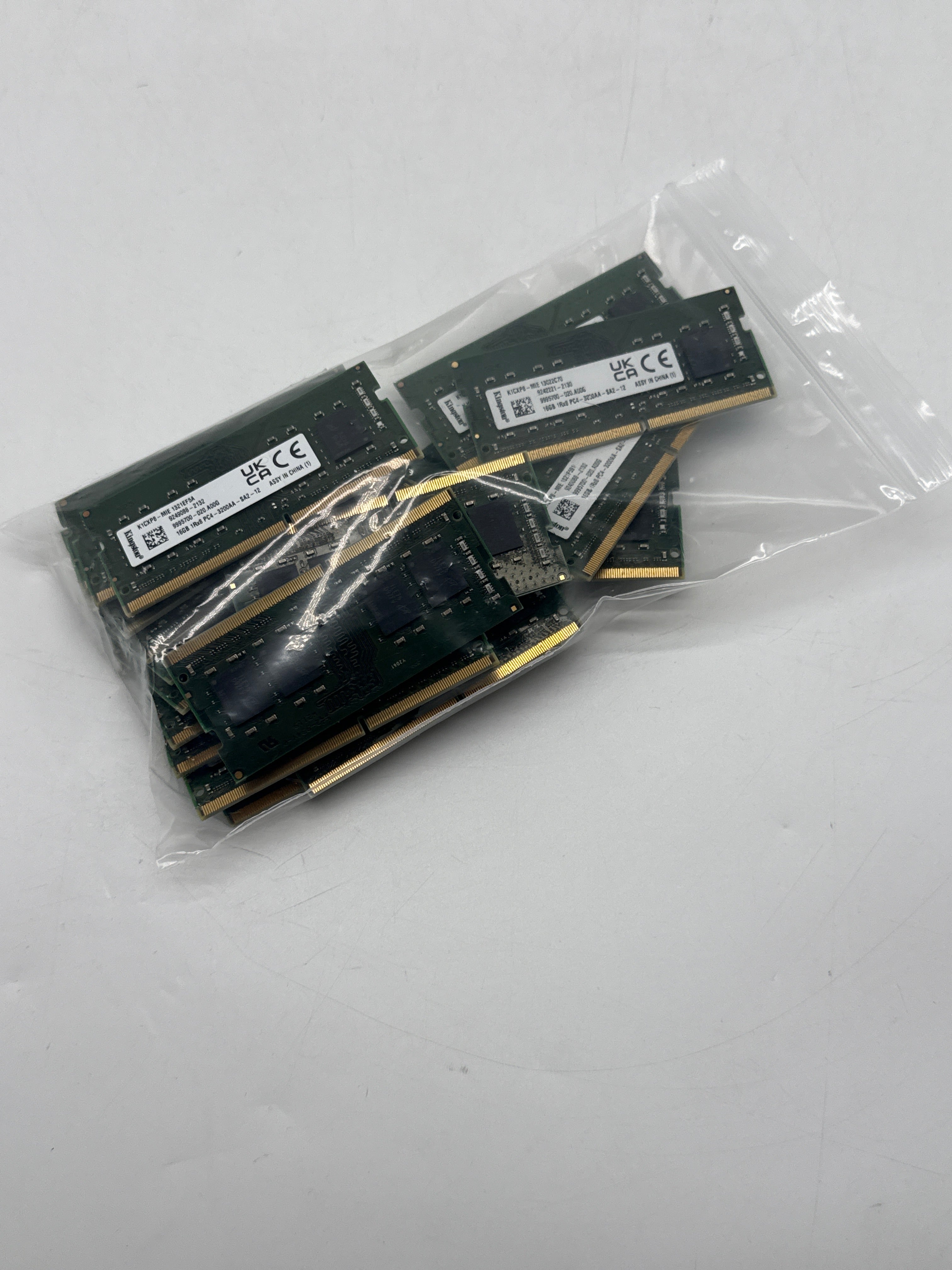 Lot of 23 Kingston 16GB 1Rx8 PC4-3200AA SO-DIMM Laptop Memory K1CXP8  - Used