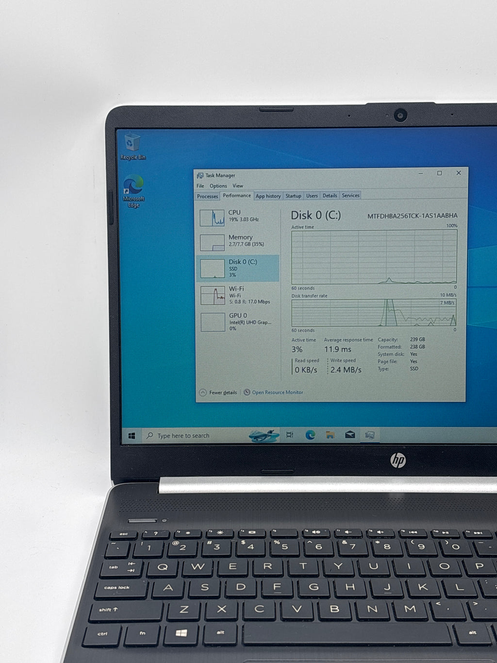 HP 15-dy1073nr i3-1005G1 8GB RAM 256GB SSD