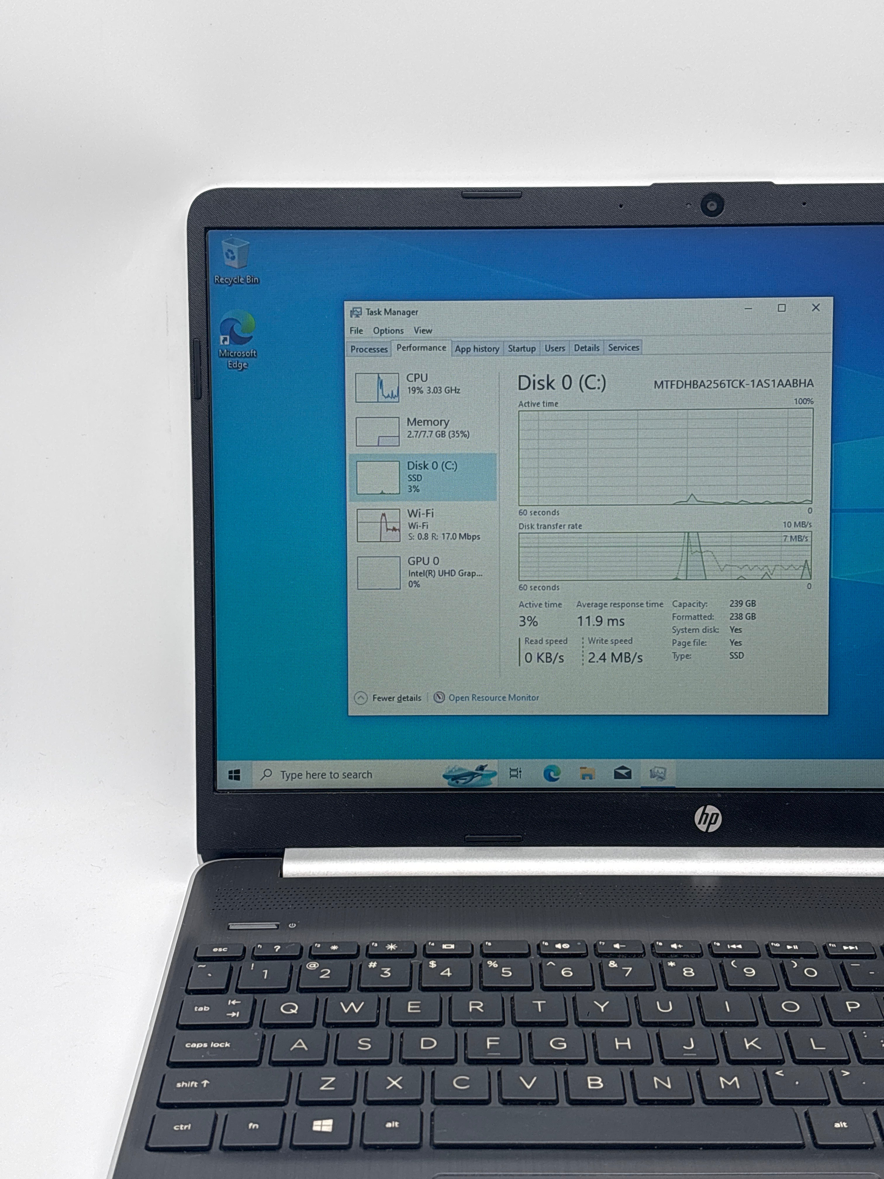 HP 15-dy1073nr i3-1005G1 8GB RAM 256GB SSD