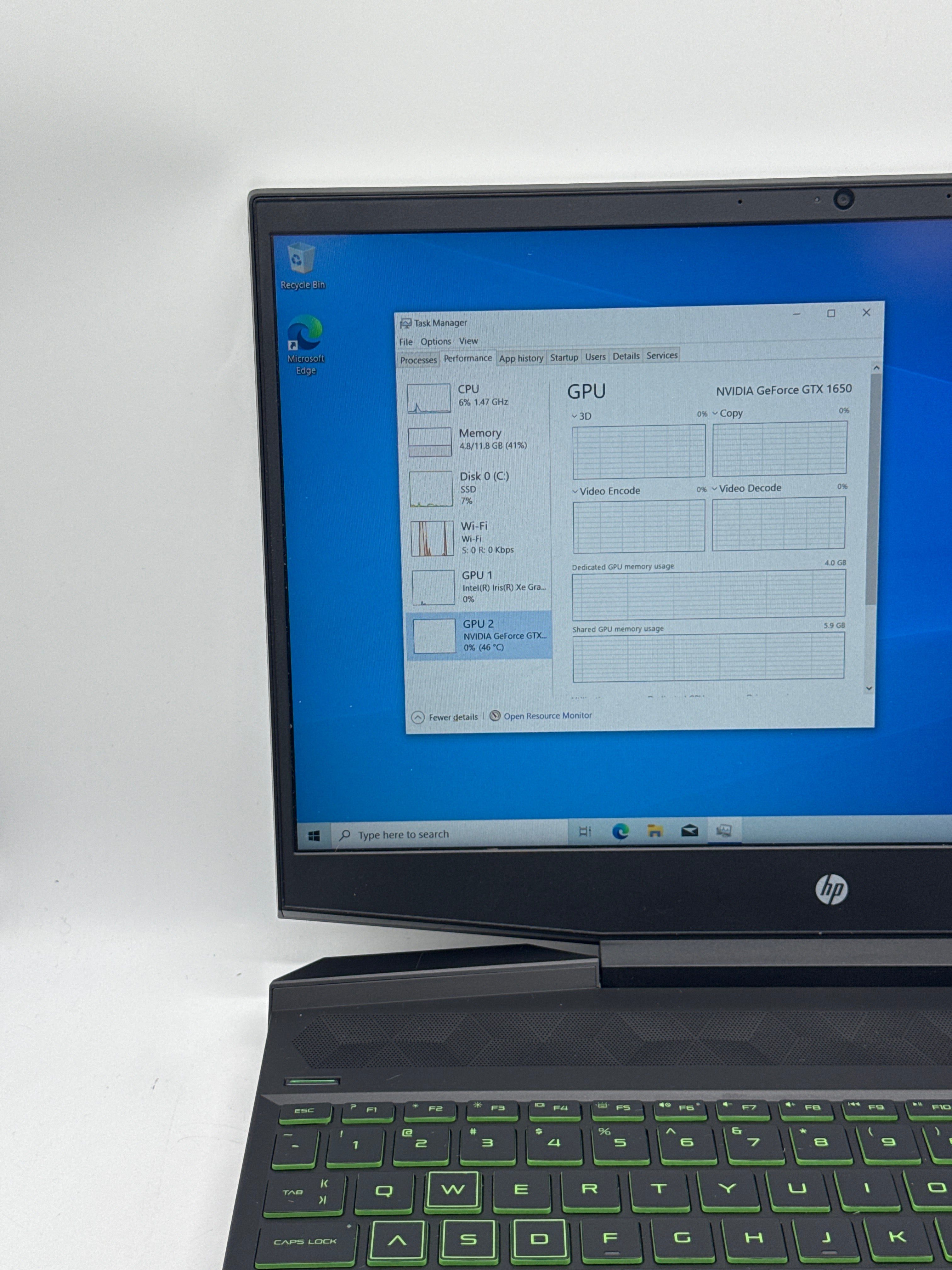 HP Pavilion 15t-dk200 i5-11300H 12GB RAM 256GB SSD GTX 1650