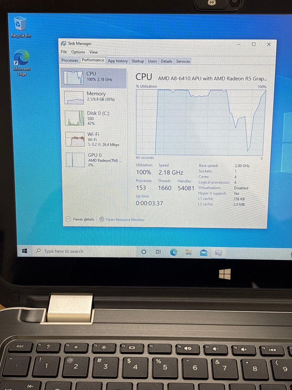 HP Pavilion 13-a010nr AMD A8-6410 8GB RAM 512GB SSD - For Parts (Read DESC)